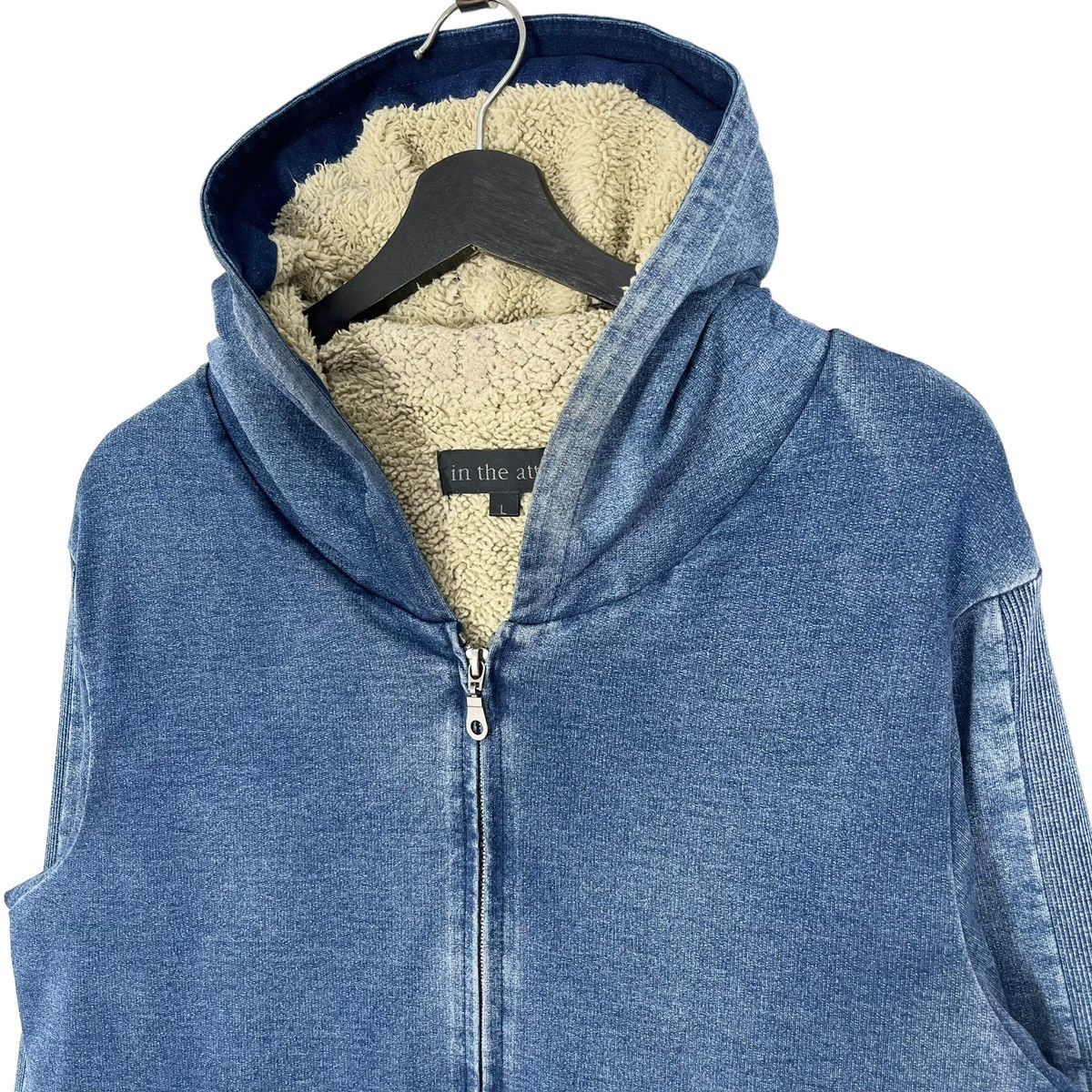 In The Attic × Japanese Brand In The Attic Denim Fleece Zipper Hoodie Jacket Size US L / EU 52-54 / 3 - 4 Thumbnail