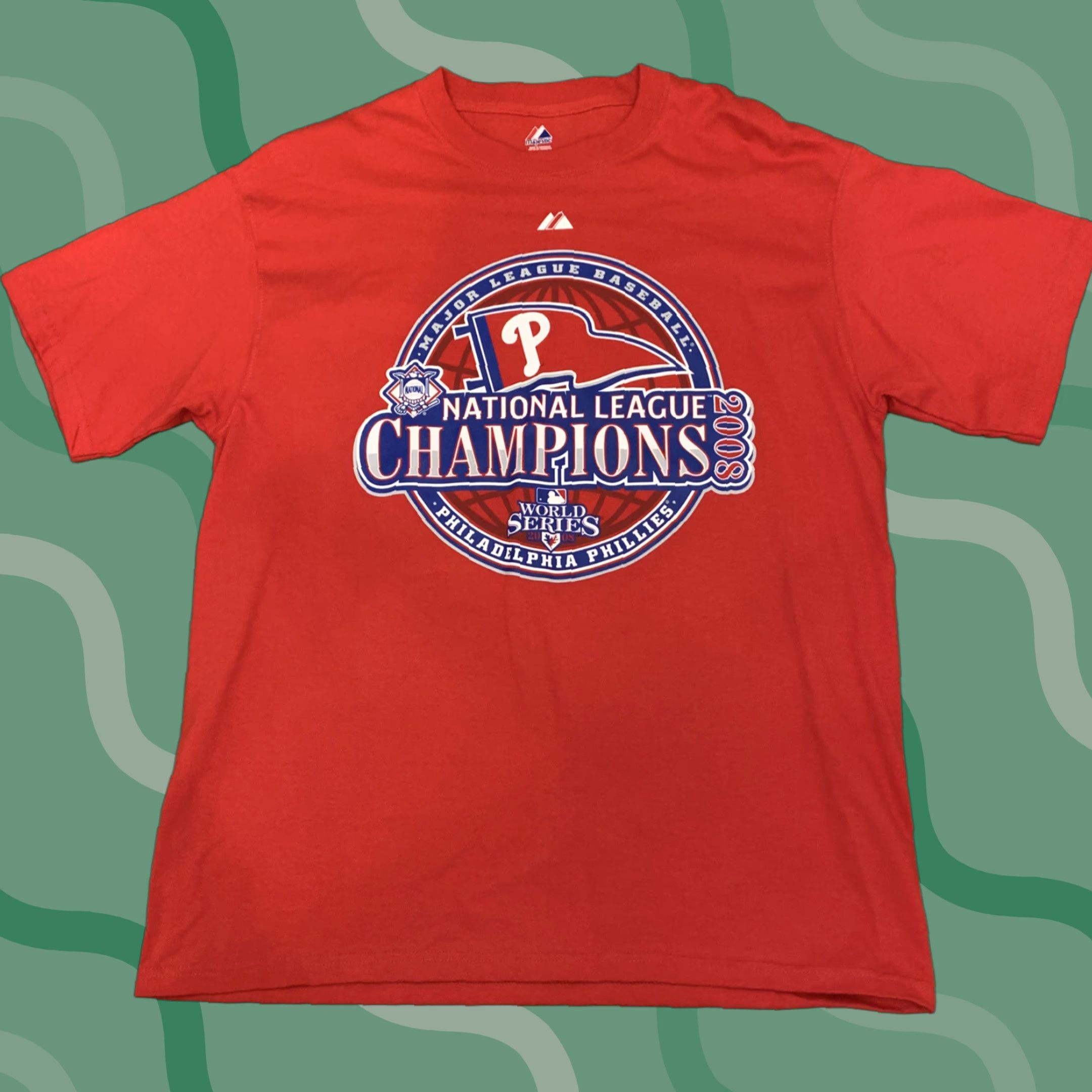 Vintage VINTAGE Majestic T-Shirt Philadelphia Phillies 2008 National League Champs Red Size L Adult Men Short Sleeve NWOT Size US L / EU 52-54 / 3 - 1 Thumbnail