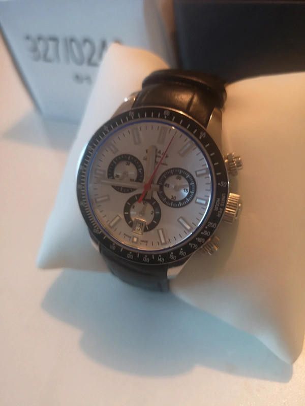 Designer Rotary men's white dial black leather strap watch Size ONE SIZE - 1 Thumbnail