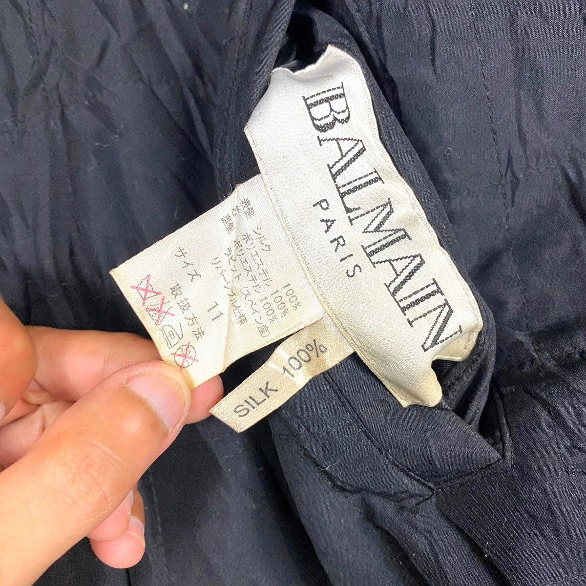 Balmain × Vintage VINTAGE BALMAIN PARIS RABBIT FUR & SILK REVERSIBLE JACKET Size L / US 10 / IT 46 - 12 Thumbnail