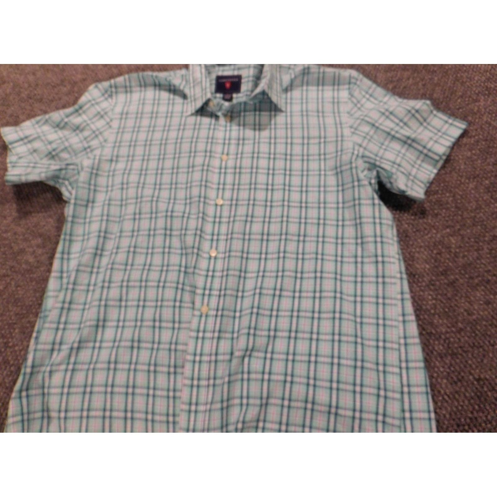 Vintage Saddlebred Shirt Mens Large Blue Plaid Button-Up Easy Care Knit Cotton Polyester Classic Button-Down Collar Mens Regular Size US L / EU 52-54 / 3 - 2 Thumbnail