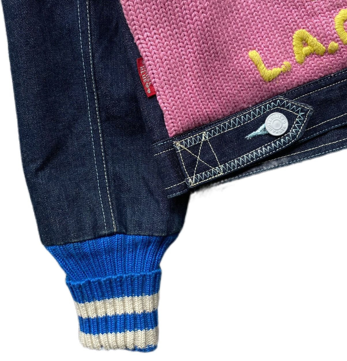 Angel Blue × Hysteric Glamour × Japanese Brand Angel Blue 2000s - Hybrid Knitted & Denim Jacket Size M / US 6-8 / IT 42-44 - 7 Thumbnail