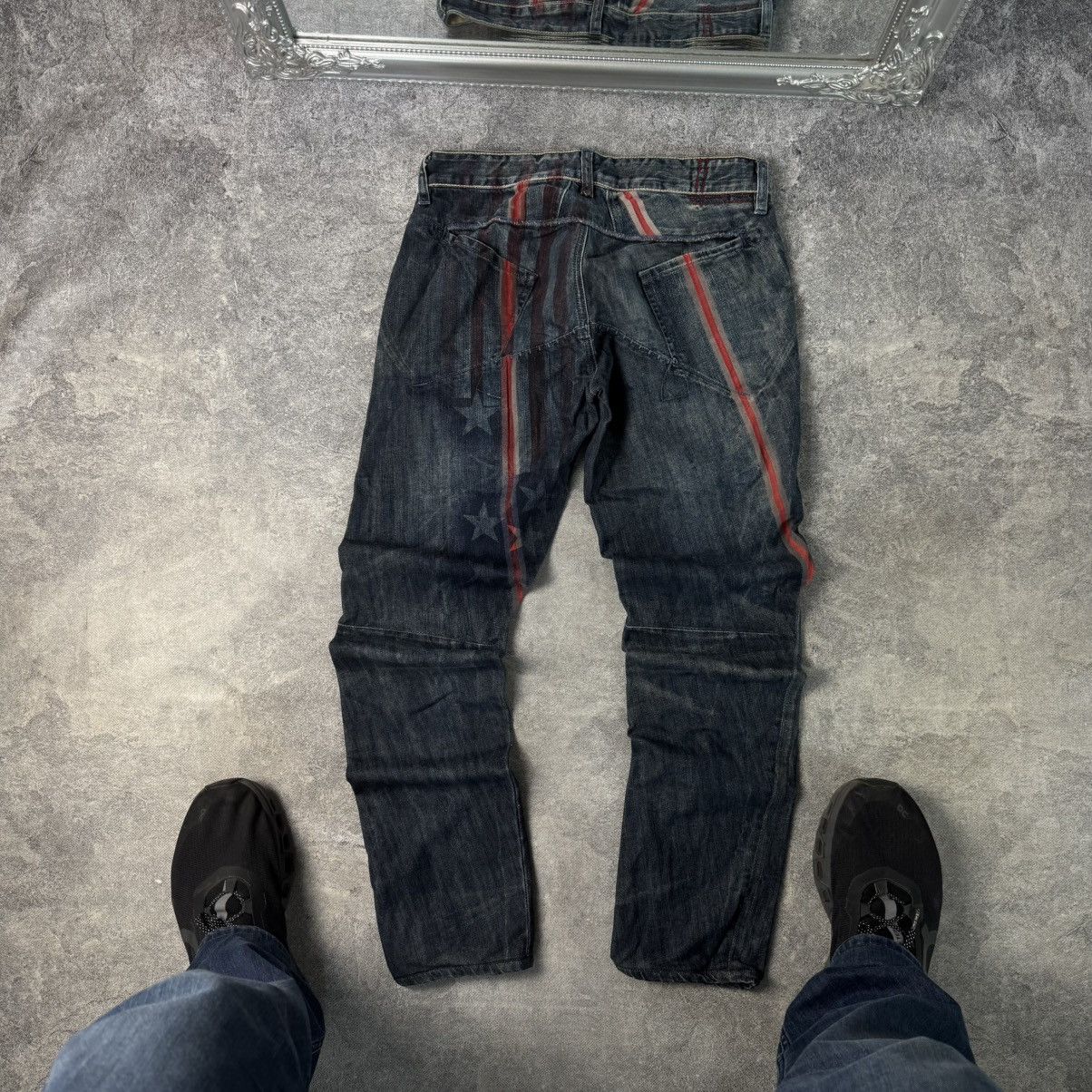 Marithe + Francois Girbaud Vintage Marithe Francois Girbaud Y2K Star Striped Jeans Size 28" / US 6 / IT 42 - 2 Thumbnail