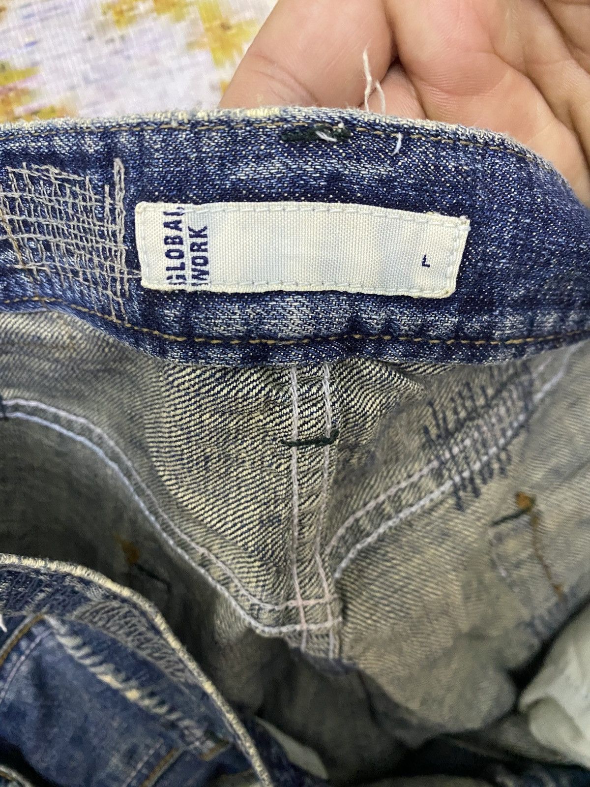 Global Work Vintage Global Work Kurtcobian Inspired Boro Patchwork Jeans Size US 35 - 13 Thumbnail