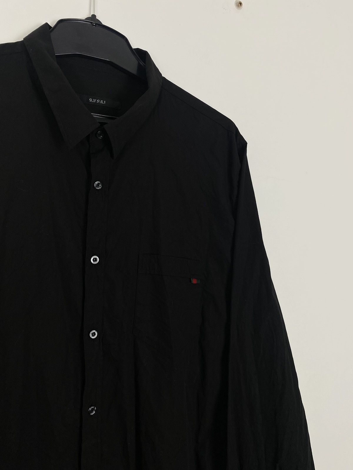 Gucci Gucci Skinny Basic Pocket Shirt Long Sleeved Button up Black Size US XL / EU 56 / 4 - 4 Thumbnail