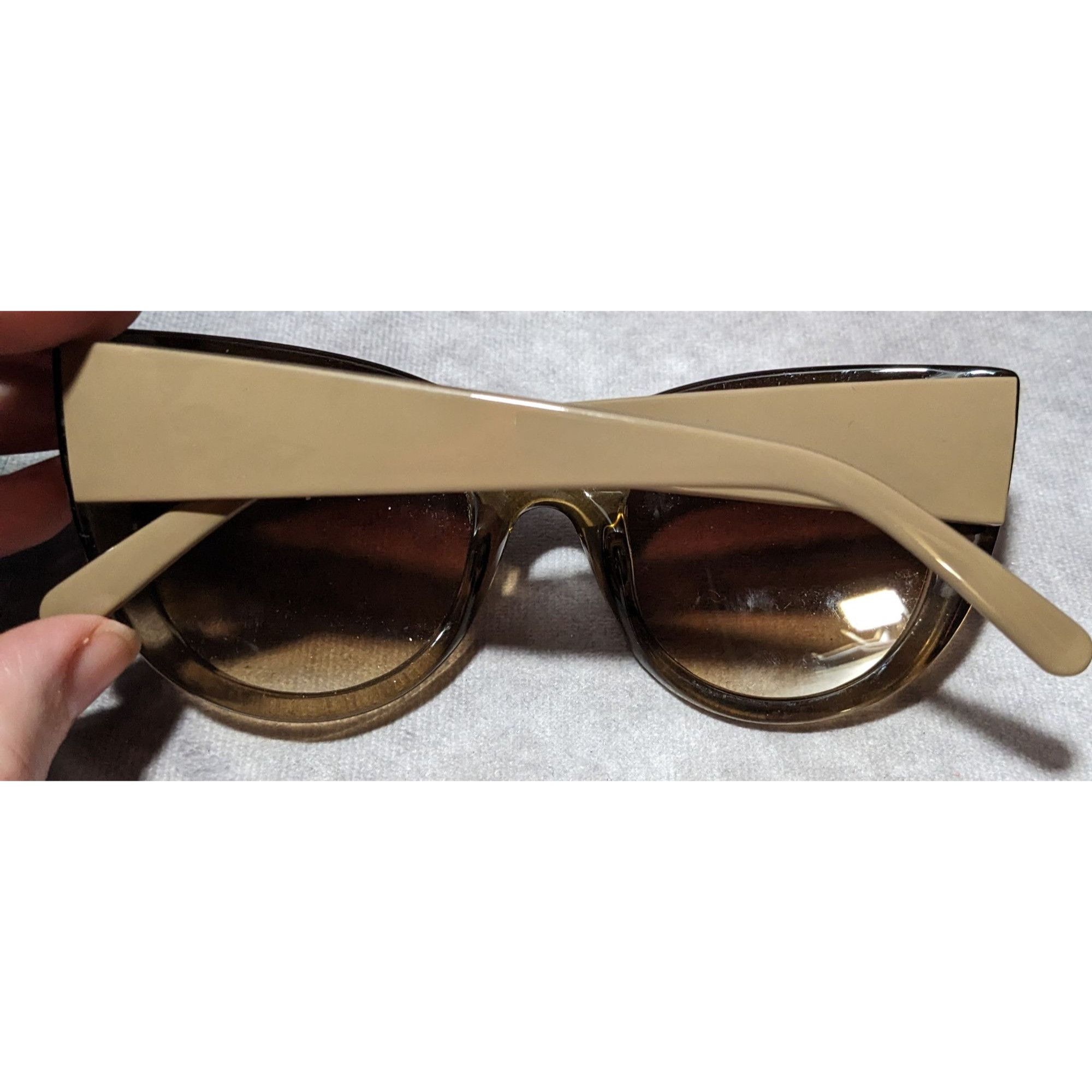 Other Retro Tan Chunky Cateye Brown Gradient Lens Sunglasses Size ONE SIZE - 4 Thumbnail