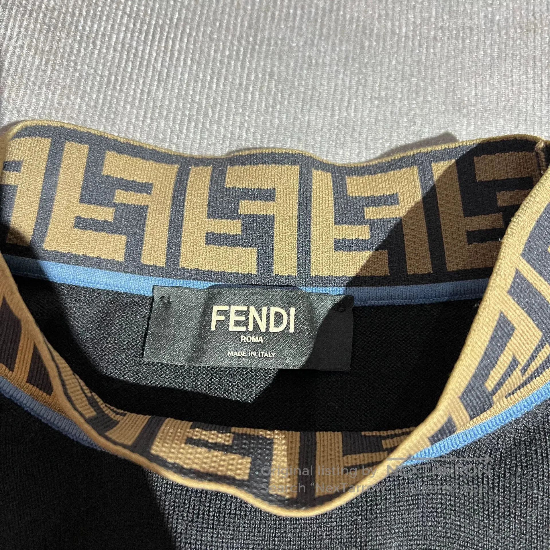 Fendi Fendi Black Collar Logo Wool Sweater. Size US M / EU 48-50 / 2 - 4 Thumbnail
