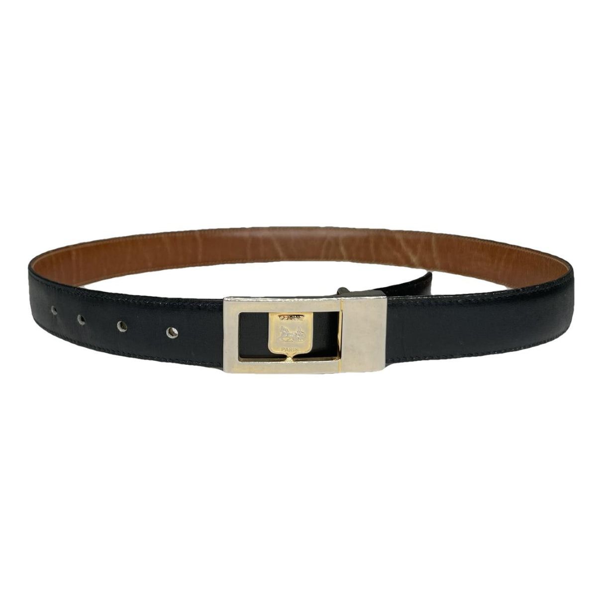 Celine Triomphe Black Leather Belt Size ONE SIZE - 1 Thumbnail