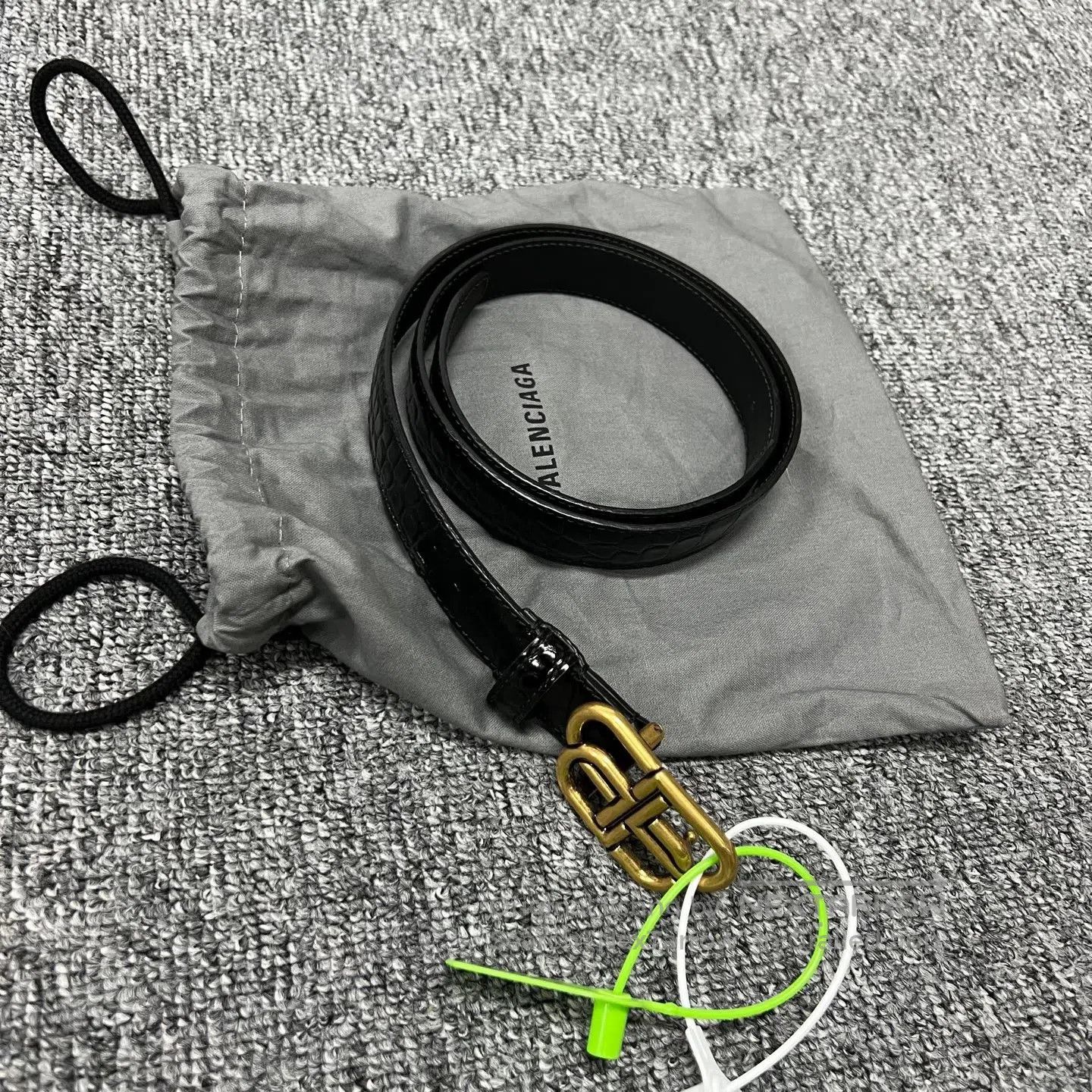 Other Balenciaga Double B Gold Button, Crocodile Pattern Belt| Size ONE SIZE - 1 Thumbnail