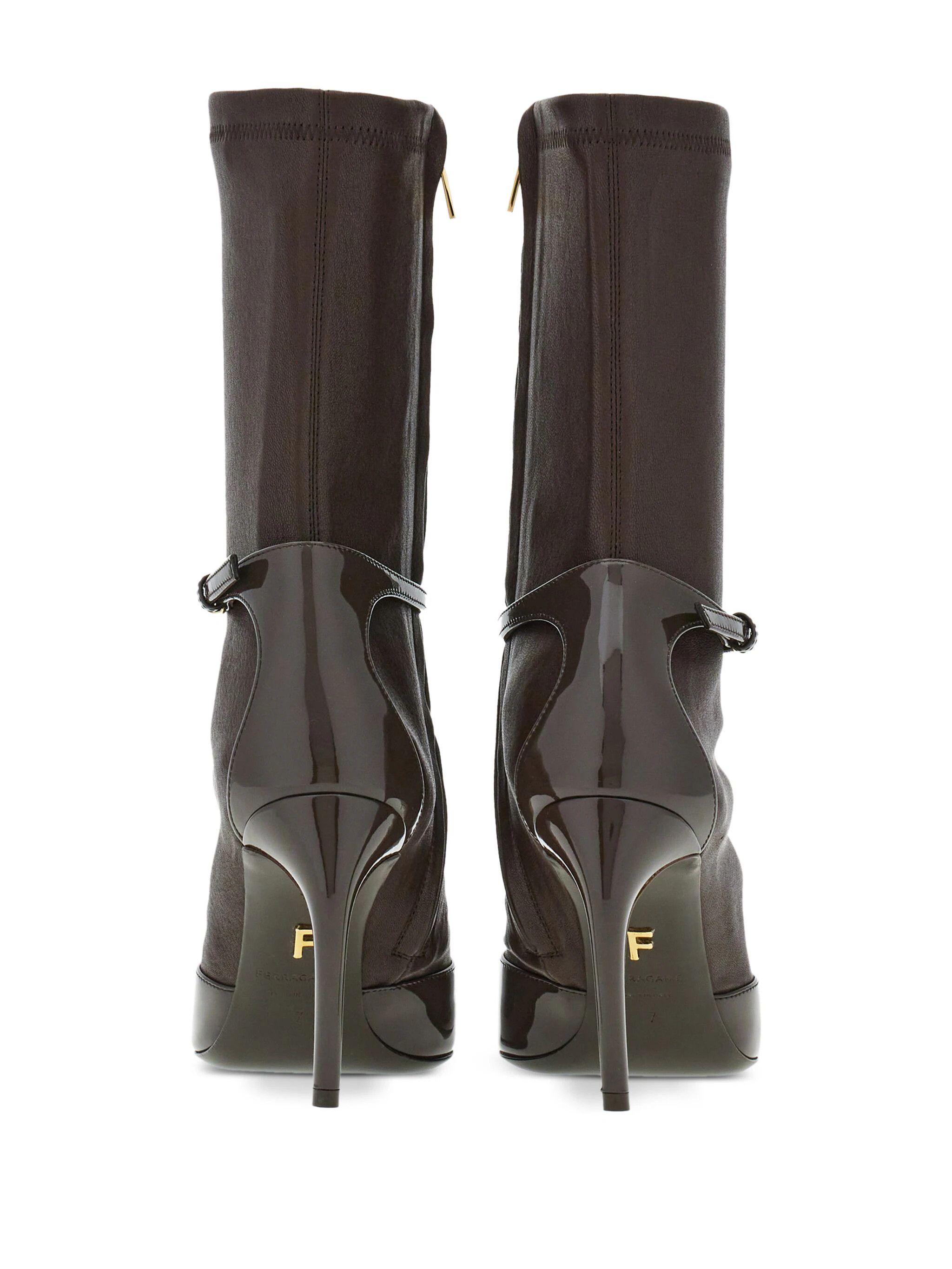 o1s1rm0924 85mm Pointed Ankle Boots in Dark Brown