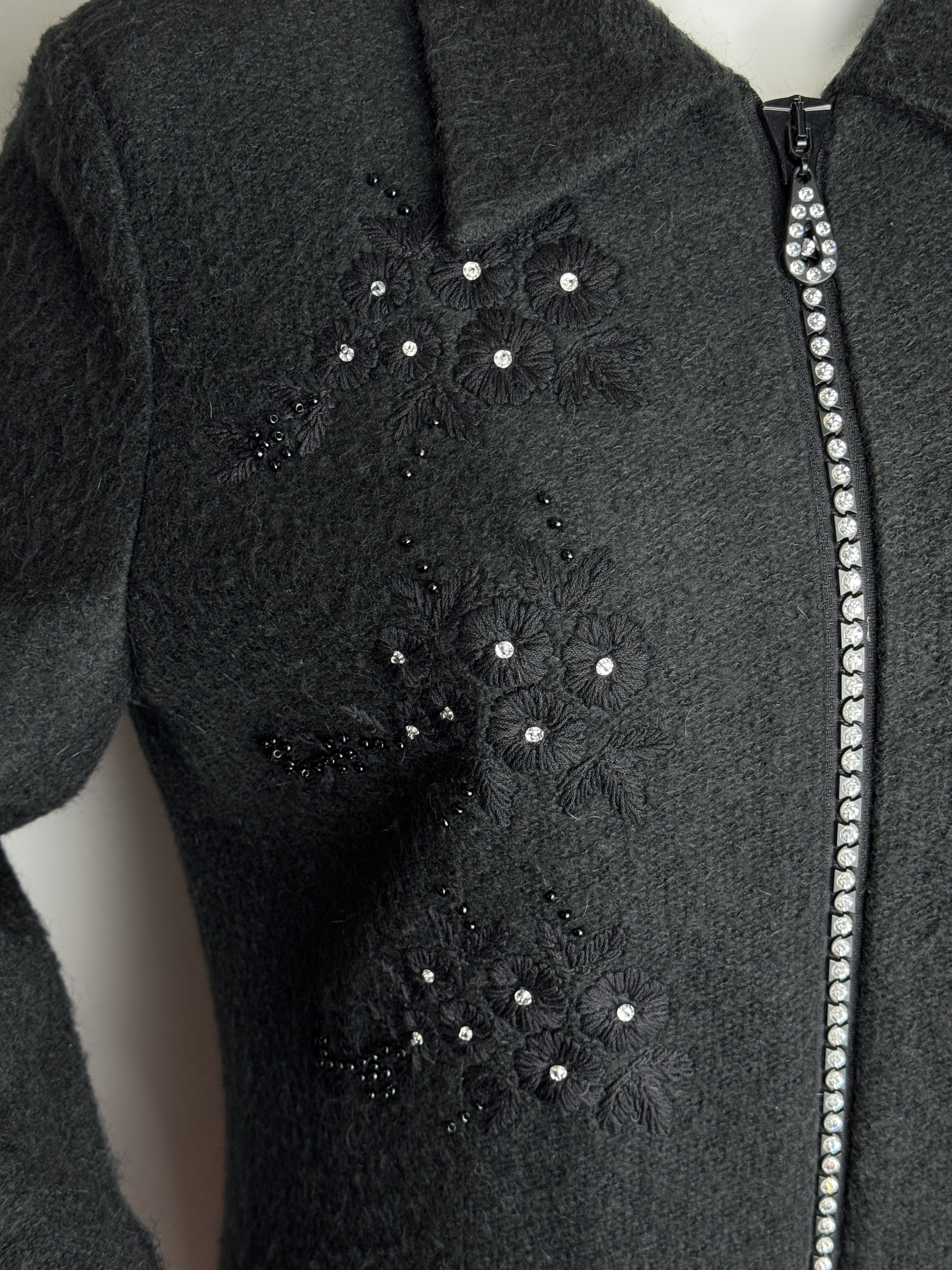Swarovski Vintage Swarovski embellished women’s wool-mohair jacket Size L / US 10 / IT 46 - 4 Thumbnail