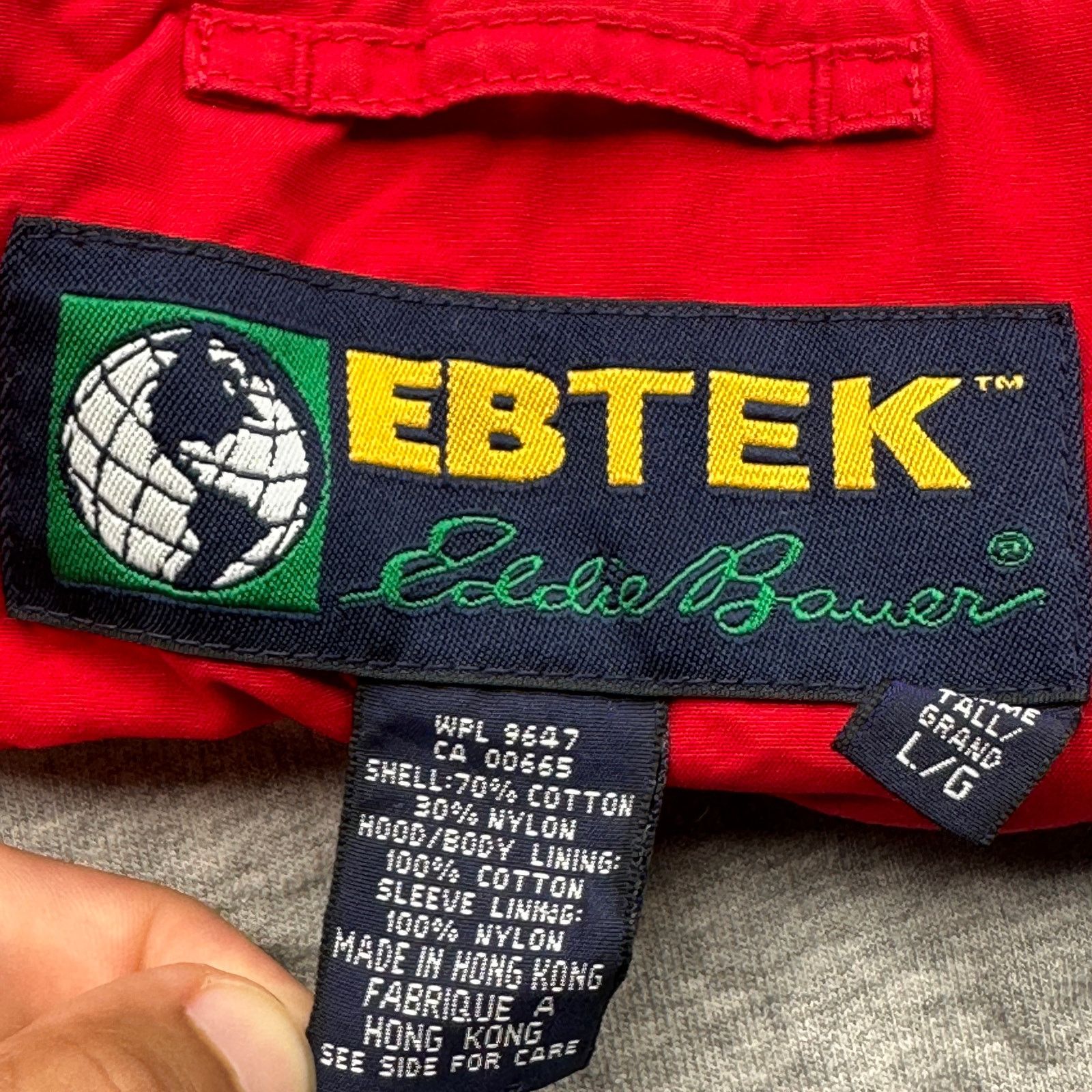 Eddie Bauer Vintage Eddie Bauer Ebtek Cotton Jacket Mens Large Tall Red Size US L / EU 52-54 / 3 - 3 Thumbnail