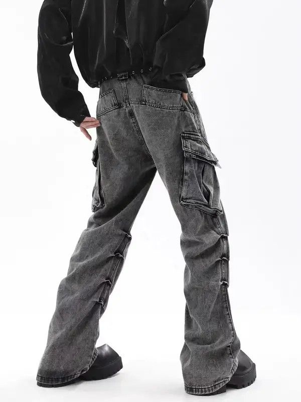 VIBE Retro washed distressed stacked cargo jeans Size US 32 / EU 48 - 3 Thumbnail