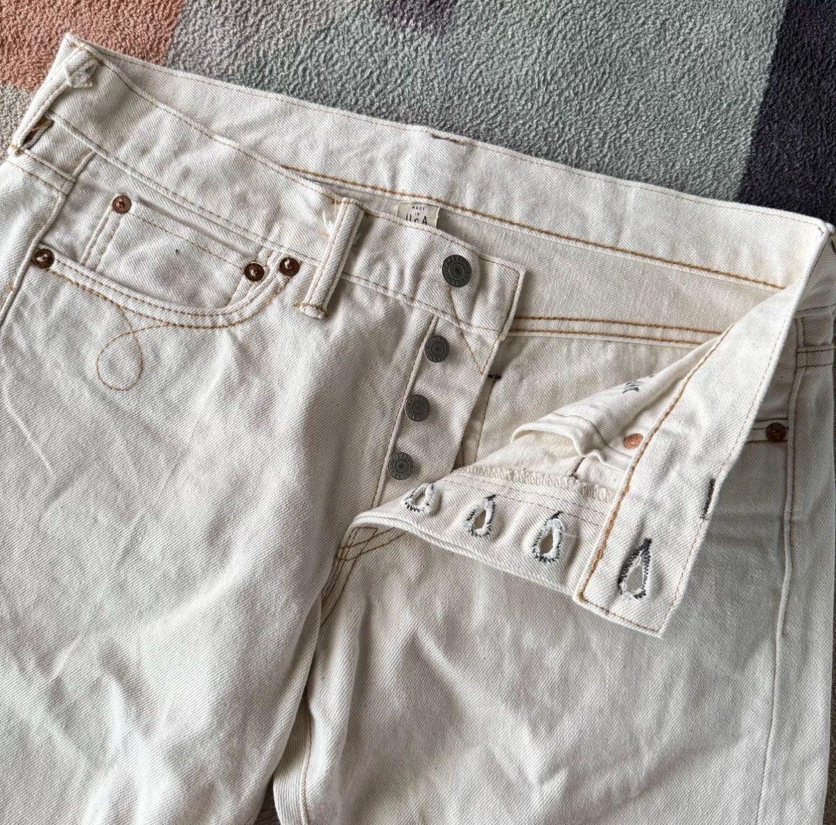 RRL Ralph Lauren RRL Ralph Lauren Double RL White Slim Boot Cut Jeans K22 Size US 30 / EU 46 - 3 Thumbnail