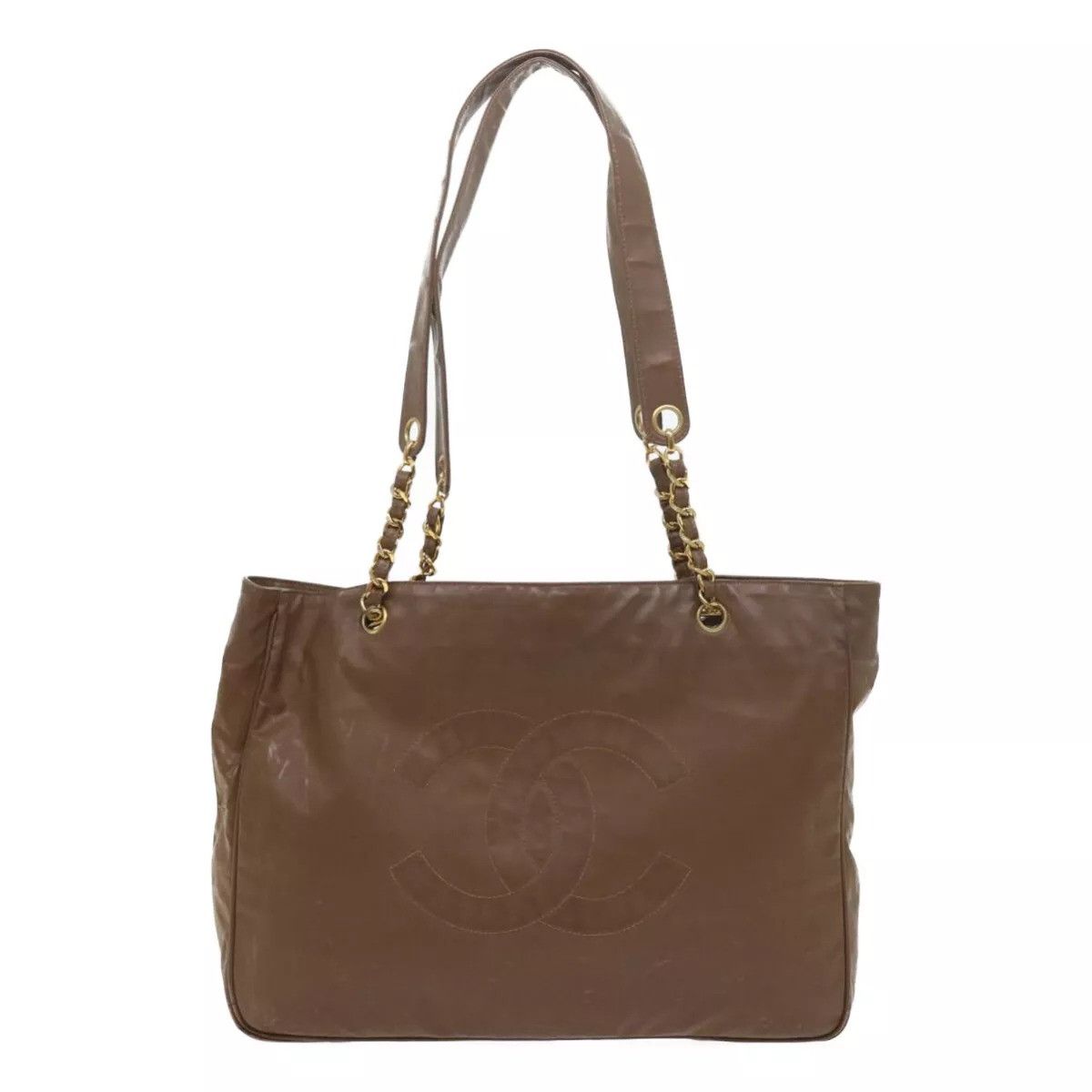 Chanel CHANEL Chain Shoulder Bag Patent leather Brown CC Auth Size ONE SIZE - 5 Thumbnail