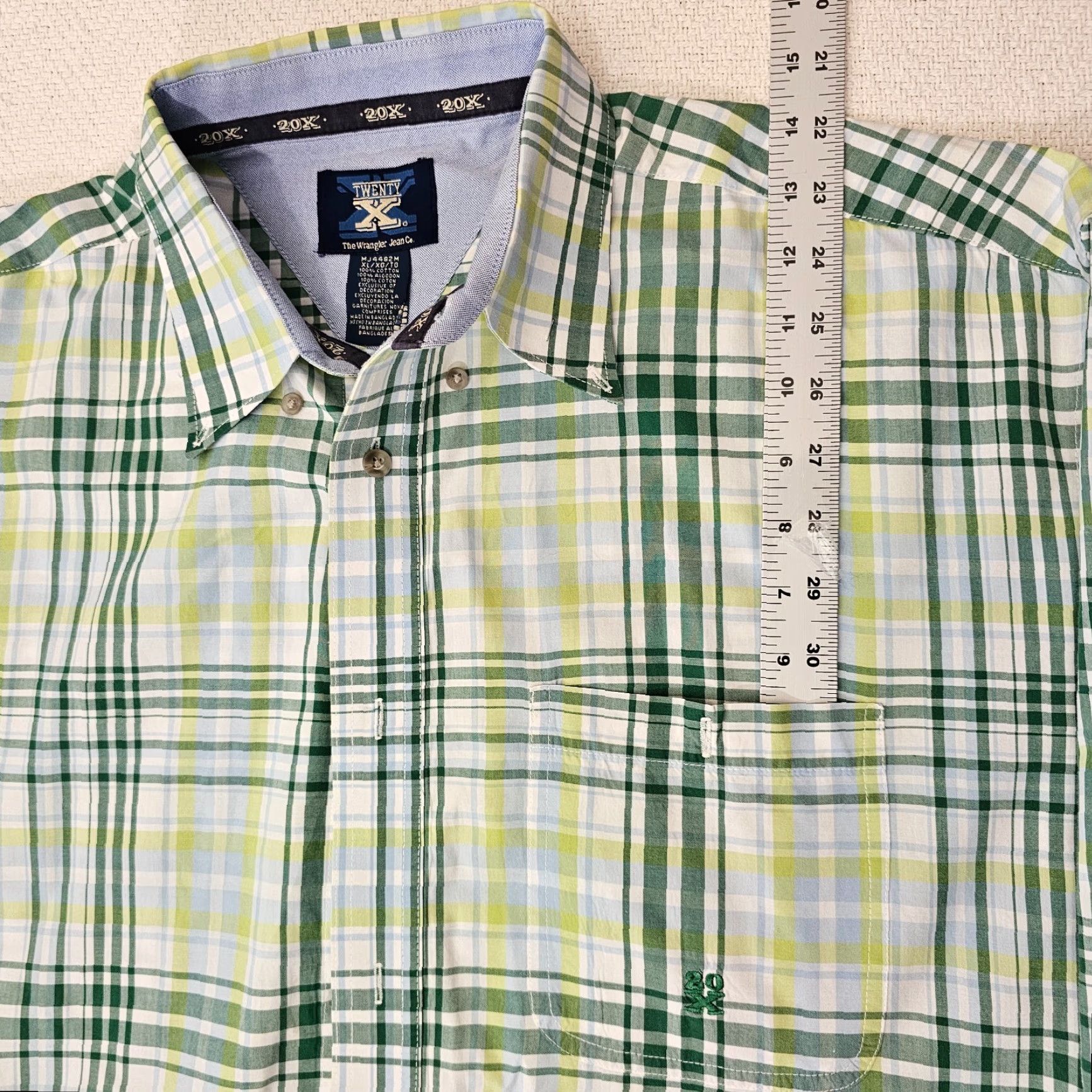 Wrangler Vintage Wrangler Twenty X Shirt Men's Long Sleeve Plaid Western Cowboy Rodeo XL Size US XL / EU 56 / 4 - 3 Thumbnail