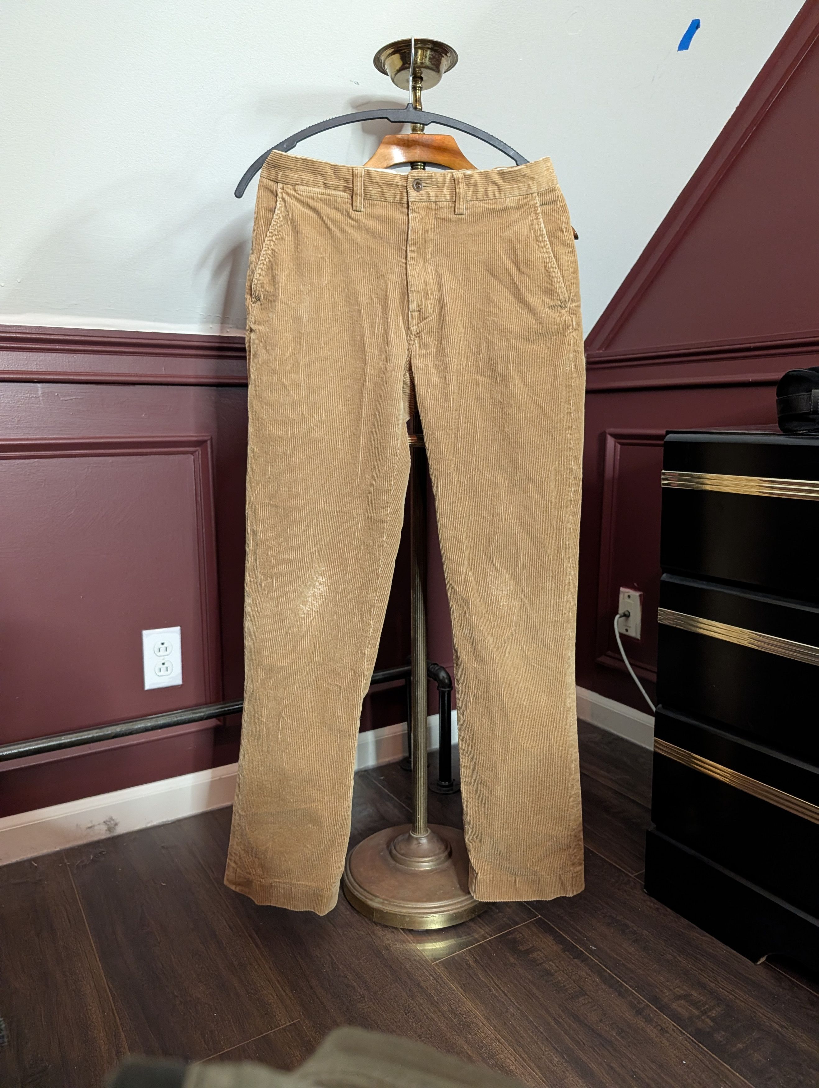 Polo Ralph Lauren Vintage tan Suffield corduroy cotton pants 31" Size US 31 - 1 Thumbnail