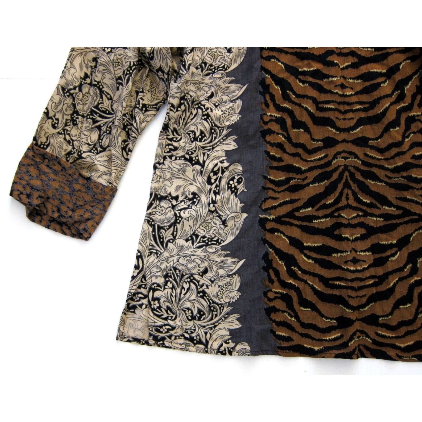 Vintage VINTAGE Carole Little Blouse Shirt Womens 6 Floral High Neck Long Sleeve Cheetah Brown Black 60s Size M / US 6-8 / IT 42-44 - 7 Thumbnail