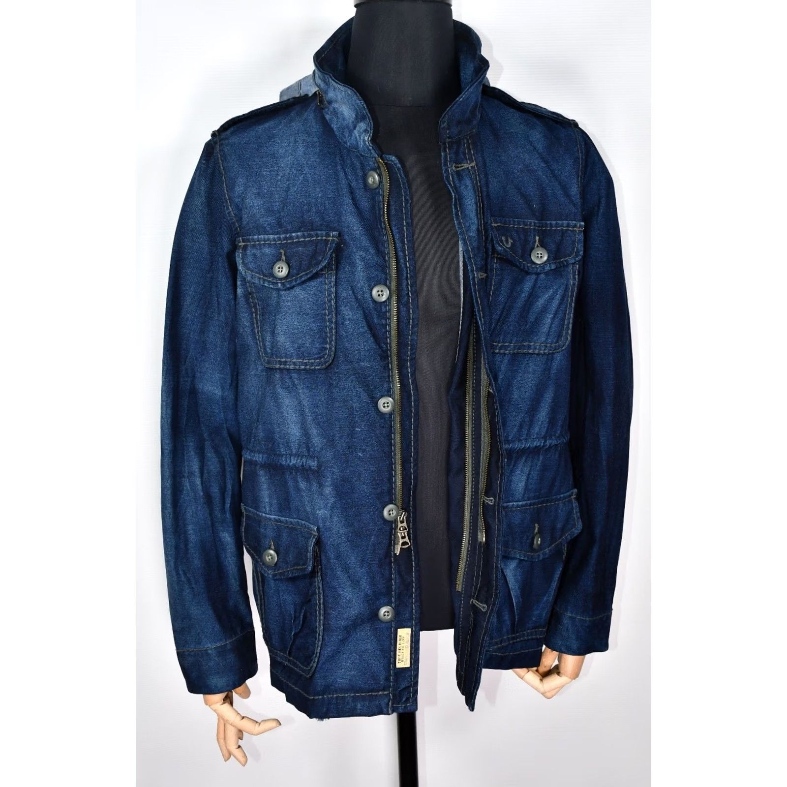 True Religion True Religion Military Jacket Denim Jacket Mens M Blue 100% Genuine Very Good Size M Chest 56cm Length 74cm Length Sleeve 69cm Shoulders 45cm Mens Size US M / EU 48-50 / 2 - 6 Thumbnail