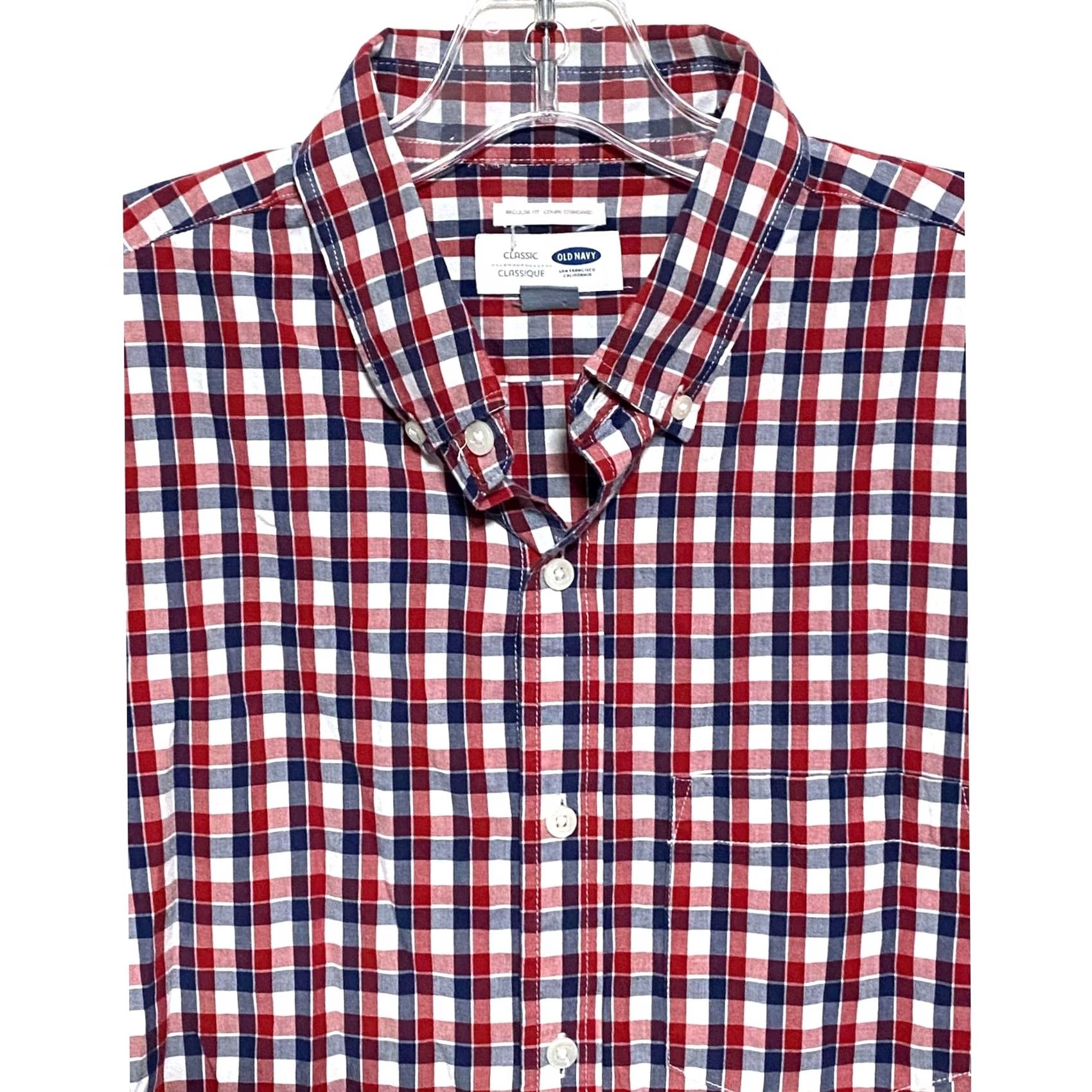 Old Navy Old Navy Button-Up Shirt Mens M Red White Blue Check All Seasons Casual Workwear Size US M / EU 48-50 / 2 - 2 Thumbnail