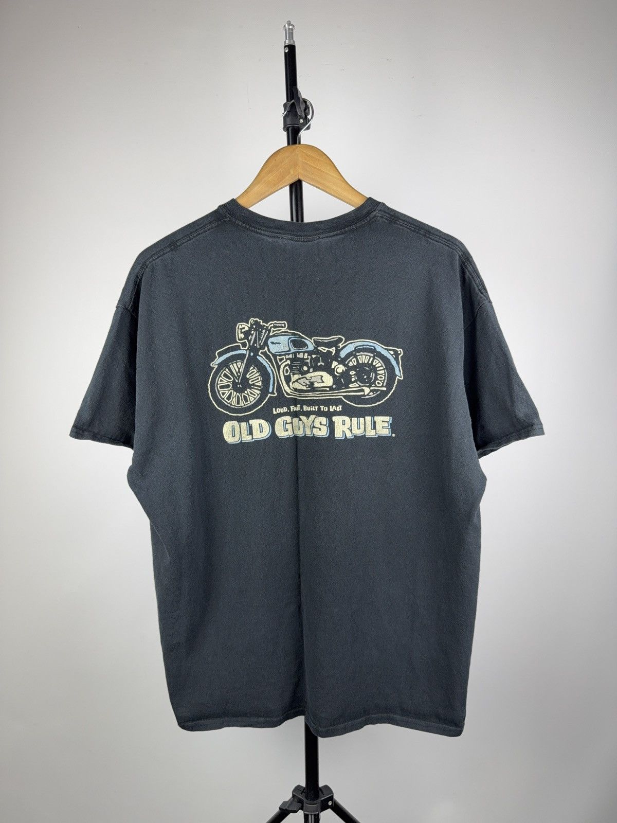 Harley Davidson Vintage 00s Faded Old Guys Rule Biker Moto Retro Tee Shirt Size US XL / EU 56 / 4 - 8 Thumbnail