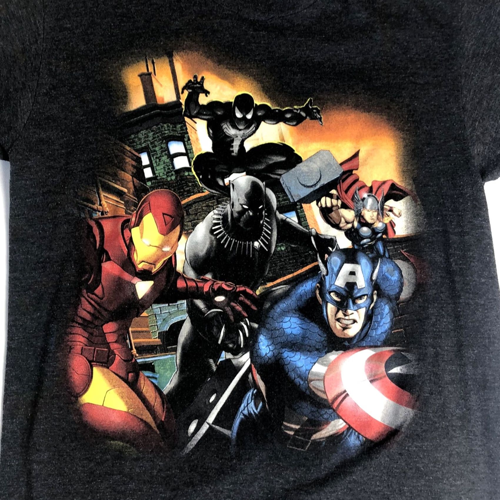 Vintage Marvel T-Shirt Men Medium Gray Iron Man Captain America Graphic Tee Graphic T-Shirt 100% Cotton Short Sleeve Size US M / EU 48-50 / 2 - 4 Thumbnail