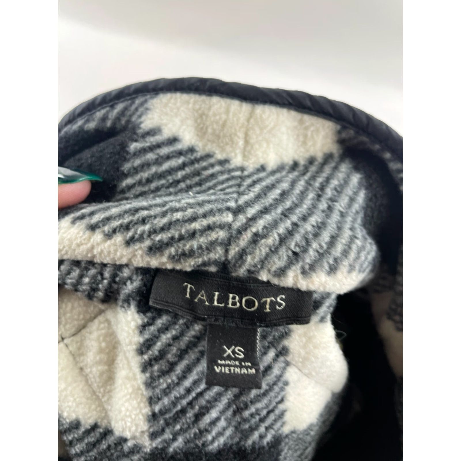Talbots Talbots Sweater Women's XS Cream Black Fleece Full Zip Quilted Elbow Pads Plaid Modern Classic Womens XS Pullover Pattern: Plaid Size XS / US 0-2 / IT 36-38 - 6 Thumbnail