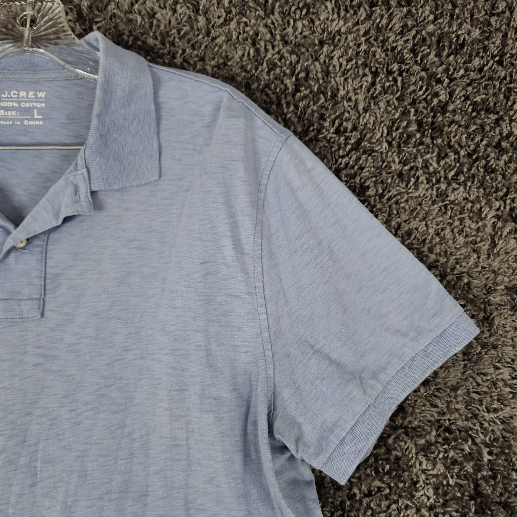 J.Crew J.CREW Light Blue Cotton Polo Shirt Mens Short Sleeve Size L Size US L / EU 52-54 / 3 - 3 Thumbnail