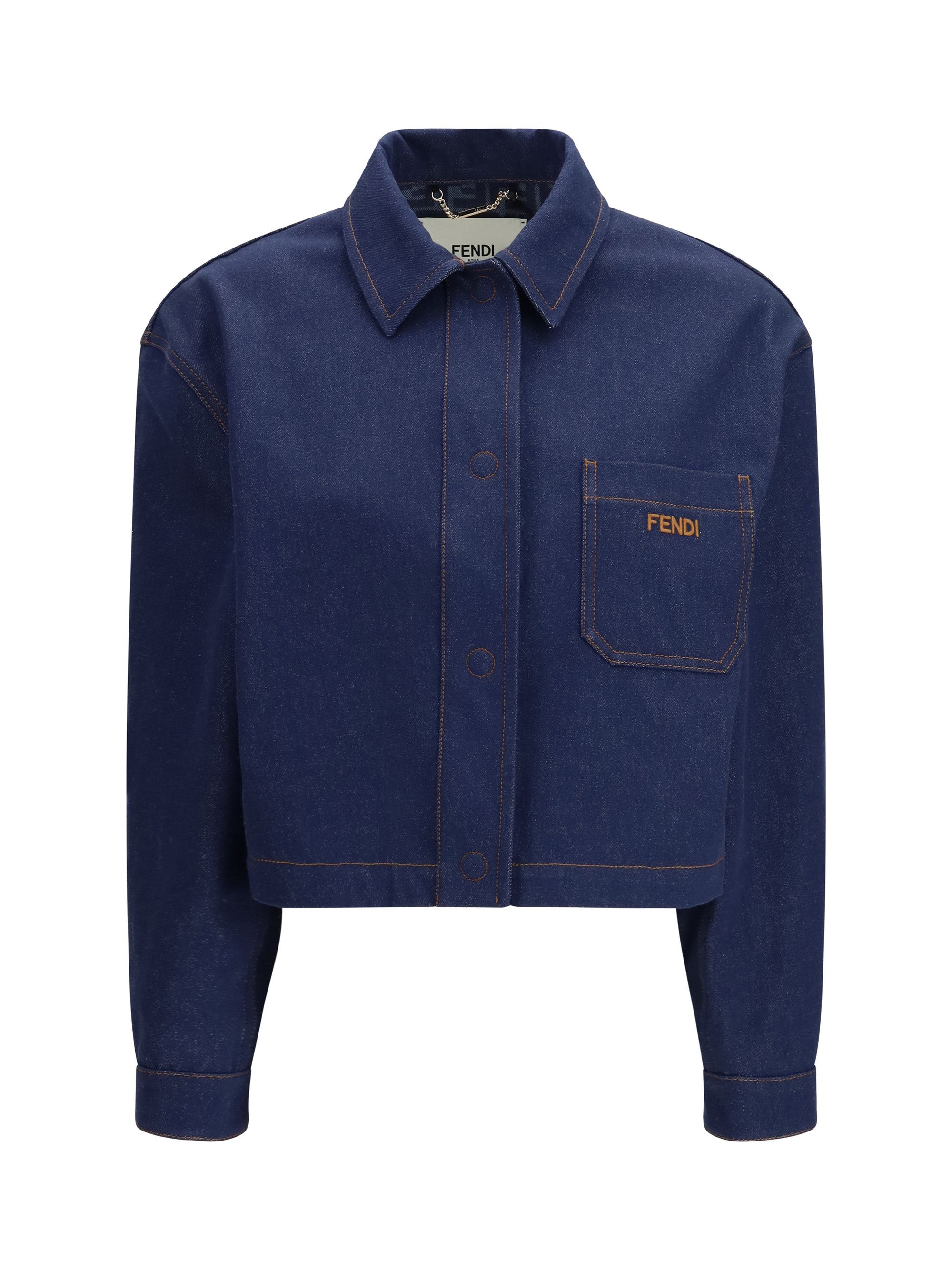 Fendi Cropped Denim Jacket Size M / US 6-8 / IT 42-44 - 1 Thumbnail