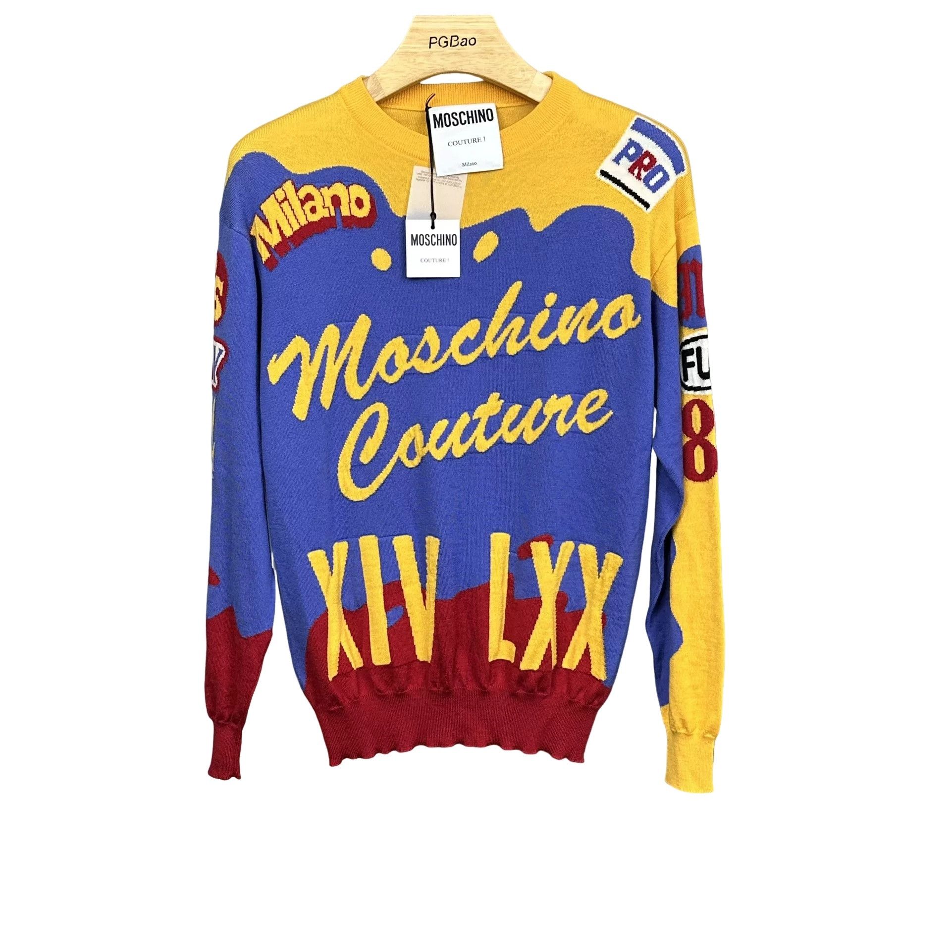 Moschino Moschino Milano Graphic Colorblock Sweater Size S Size US S / EU 44-46 / 1 - 1 Thumbnail