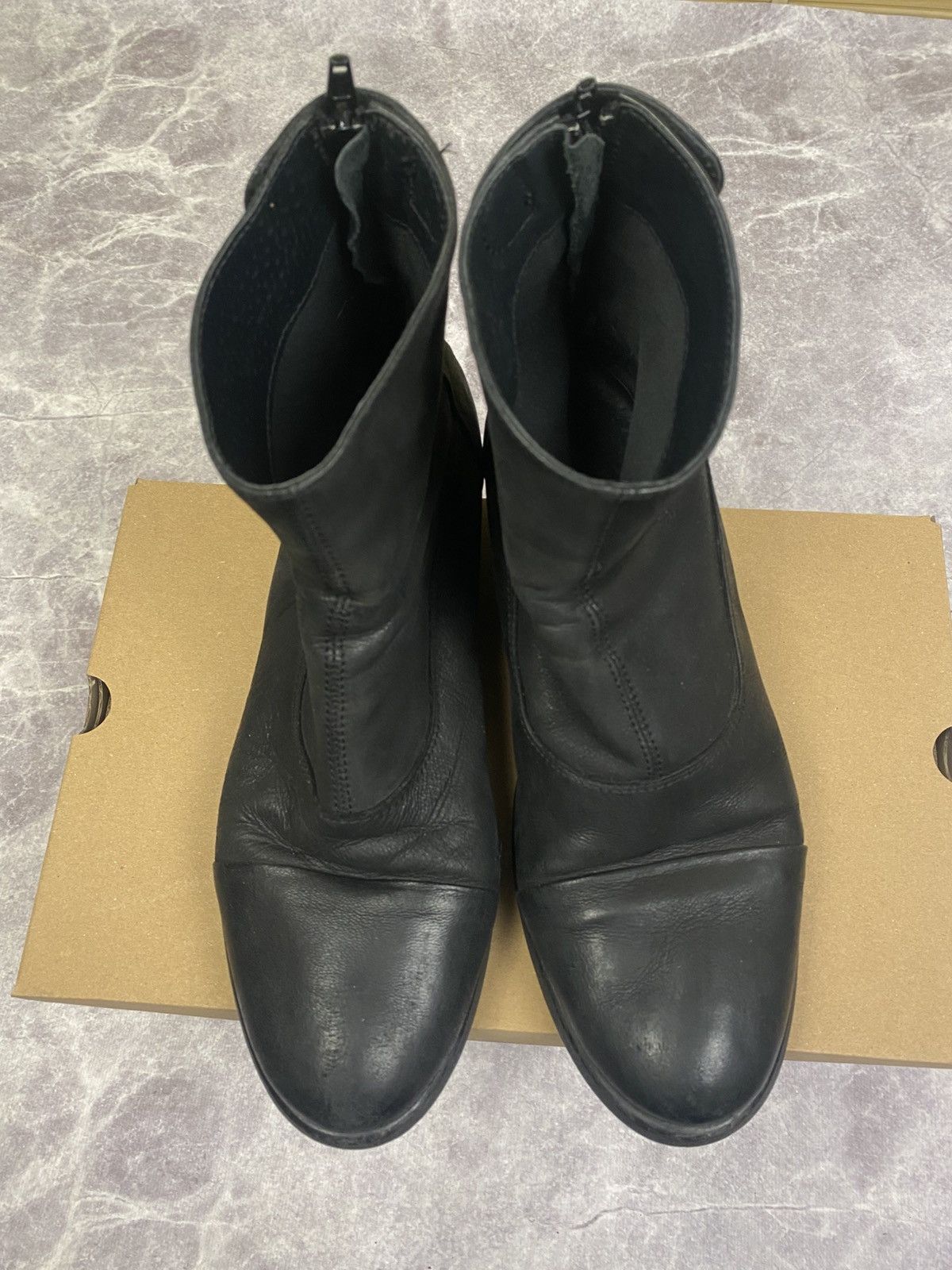 Japanese Brand Leather Moto Back Zip Guidi/A.S.98 Style Boots Size: 40 Size US 7 / EU 40 - 4 Thumbnail