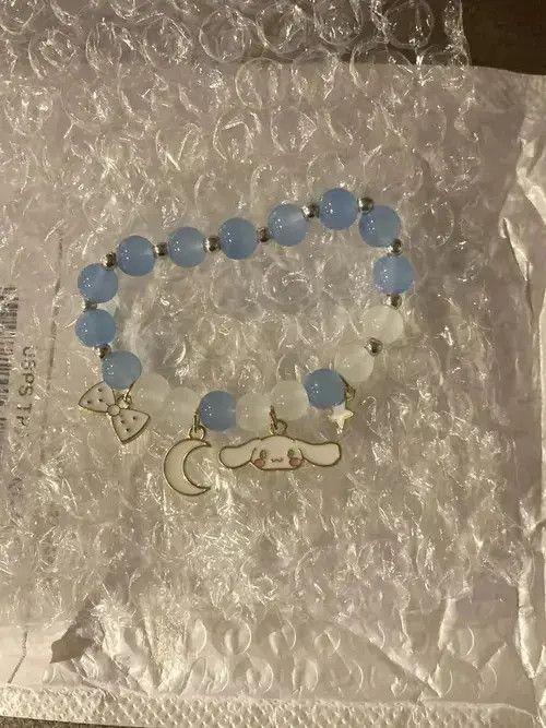 Other White Blue Elastic Rope Cinnamoroll Kuromi Cartoon Bracelets Size ONE SIZE - 3 Thumbnail