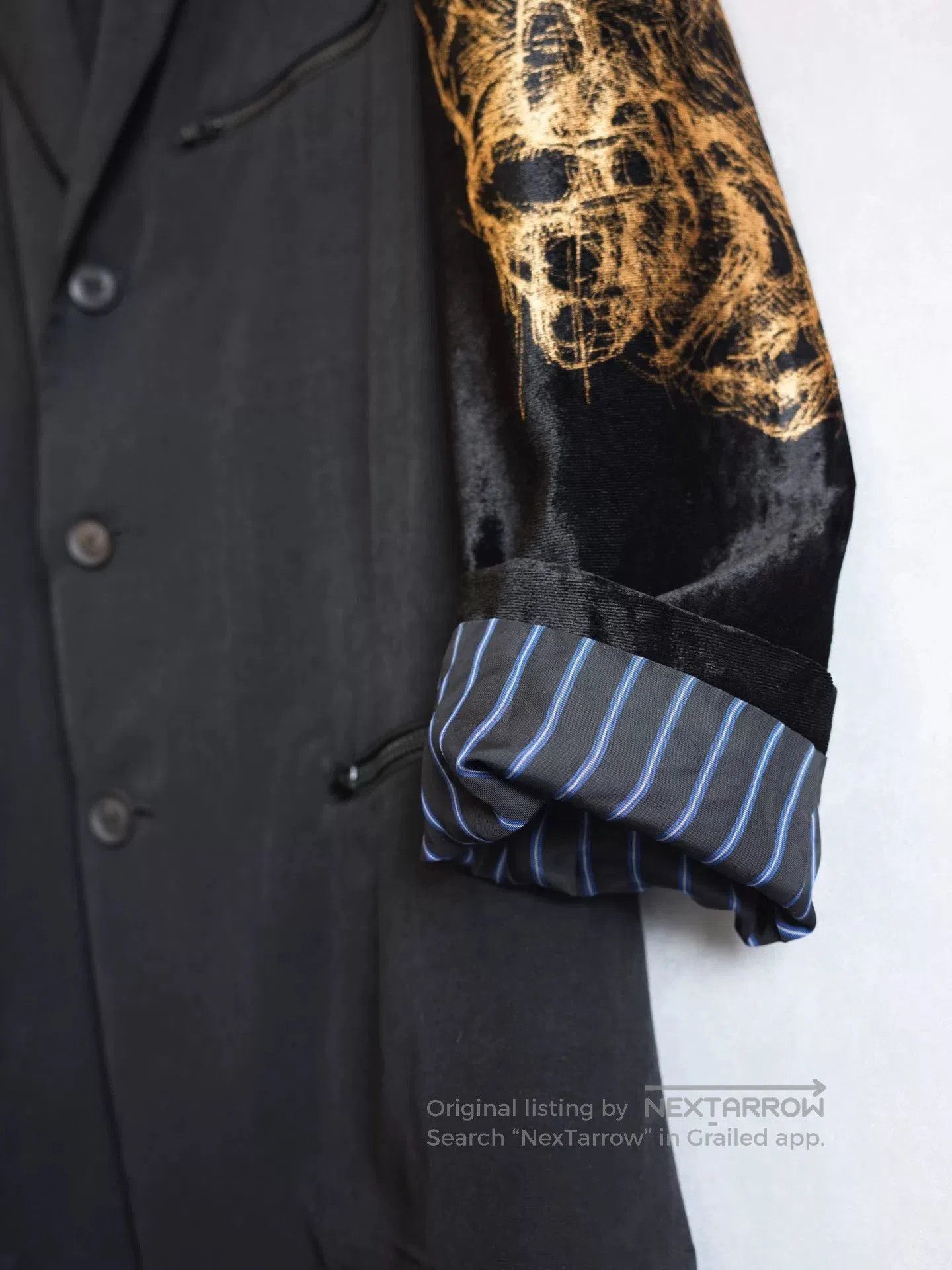 Yohji Yamamoto yohji yamamoto velvet sleeve cascade jacket. Size US L / EU 52-54 / 3 - 8 Thumbnail