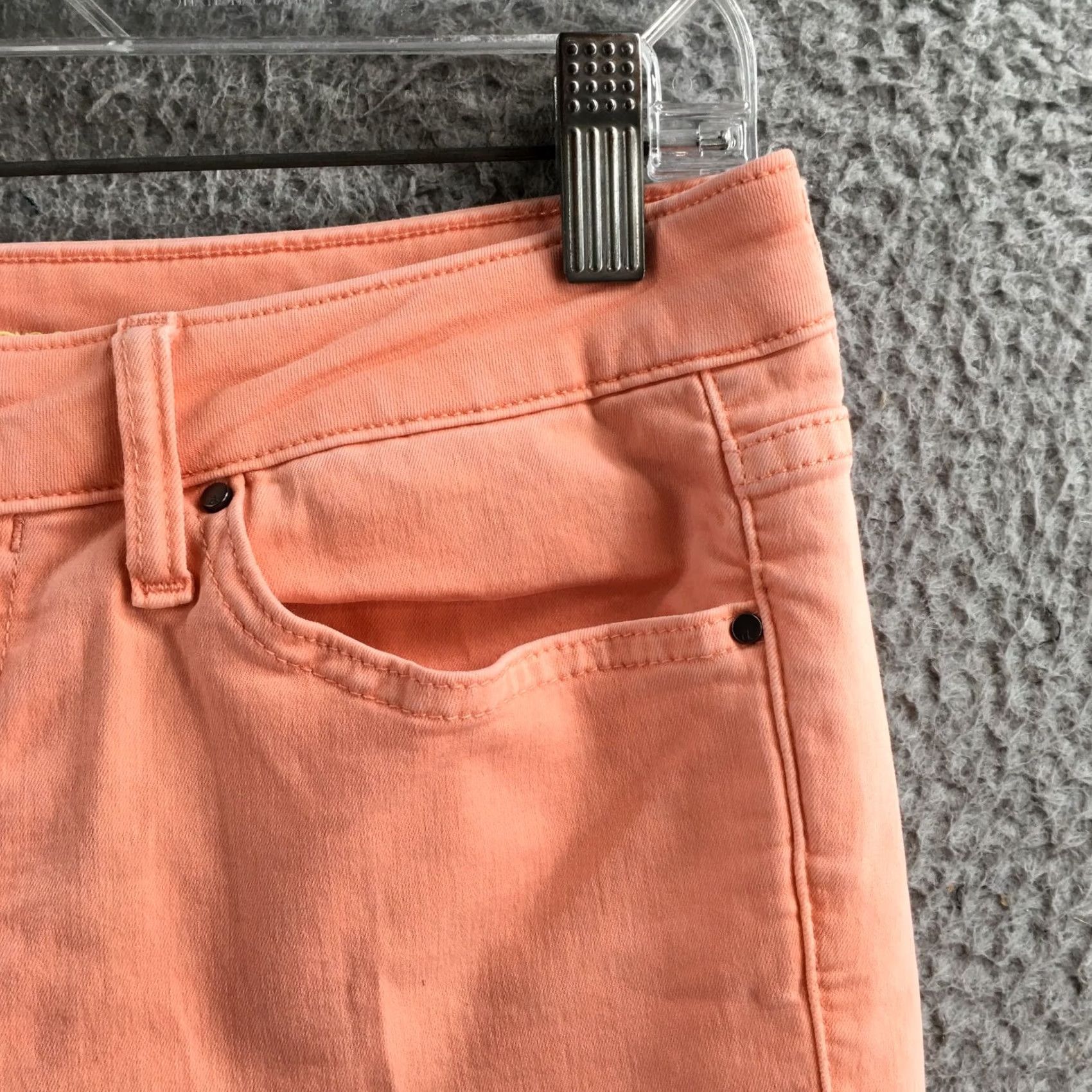 Calvin Klein Calvin Klein Ankle Skinny Pants Womens 10 Peach Cotton Blend Mid Rise Flat Front Size 32" / US 10 / IT 46 - 4 Thumbnail