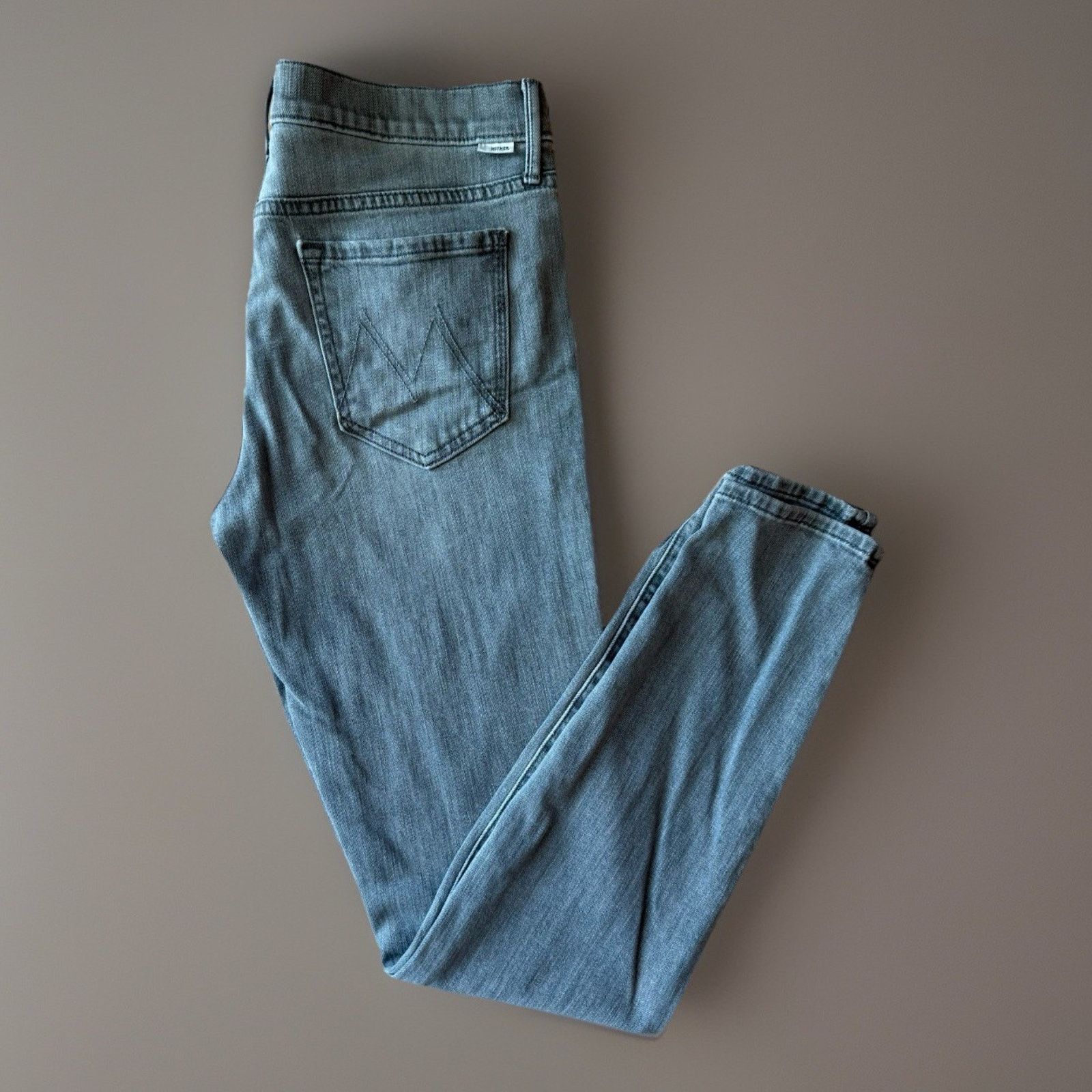 MOTHER Mother Looker Jeans Women's 29 Gray Distressed Boho Party Size 29" - 1 Thumbnail