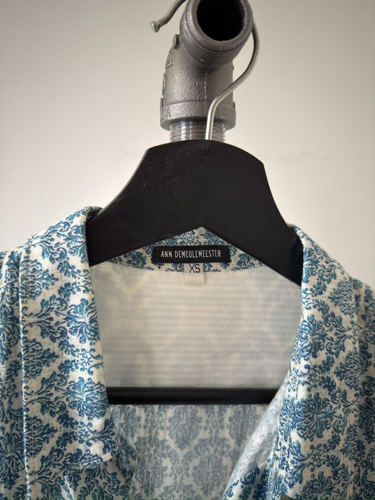 Ann Demeulemeester SS13 Blue Paisley Dye-Splotch Shirt Size US S / EU 44-46 / 1 - 4 Thumbnail