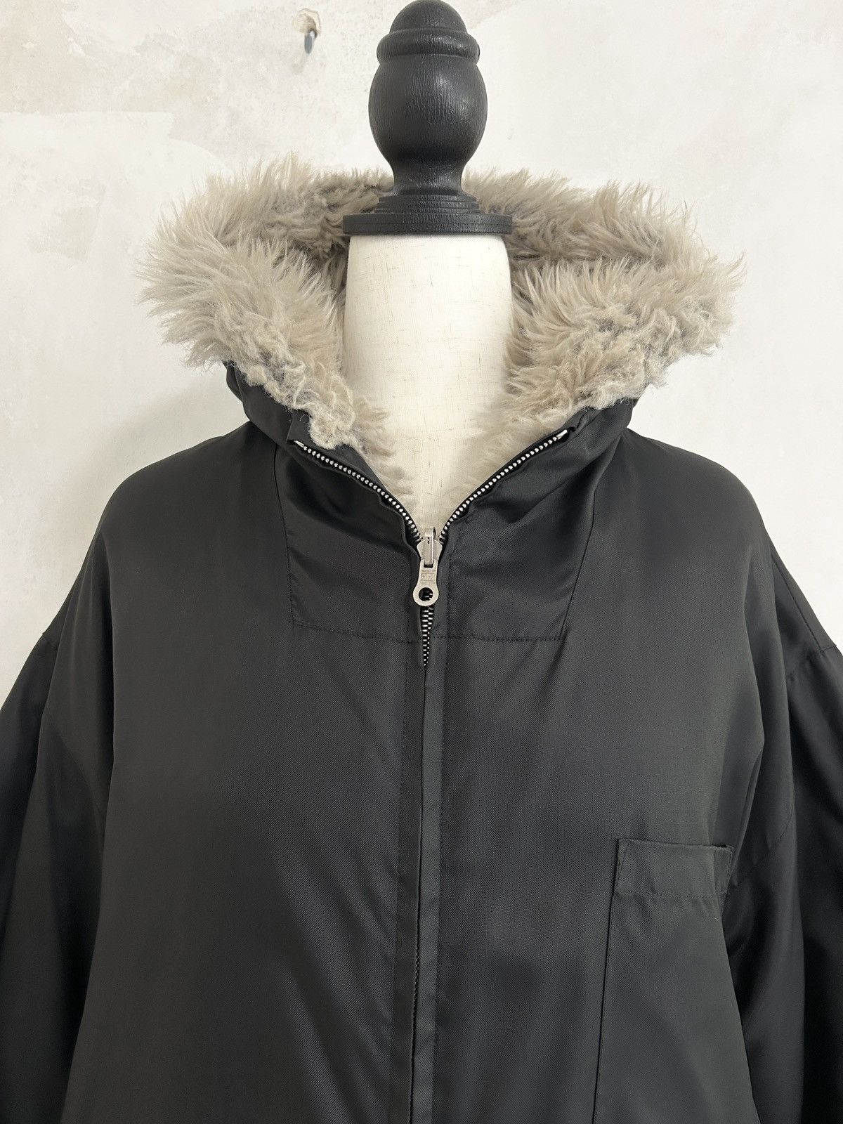 Helmut Lang Archive A/W 1992 oversized faux fur reversible jacket Size M / US 6-8 / IT 42-44 - 6 Thumbnail