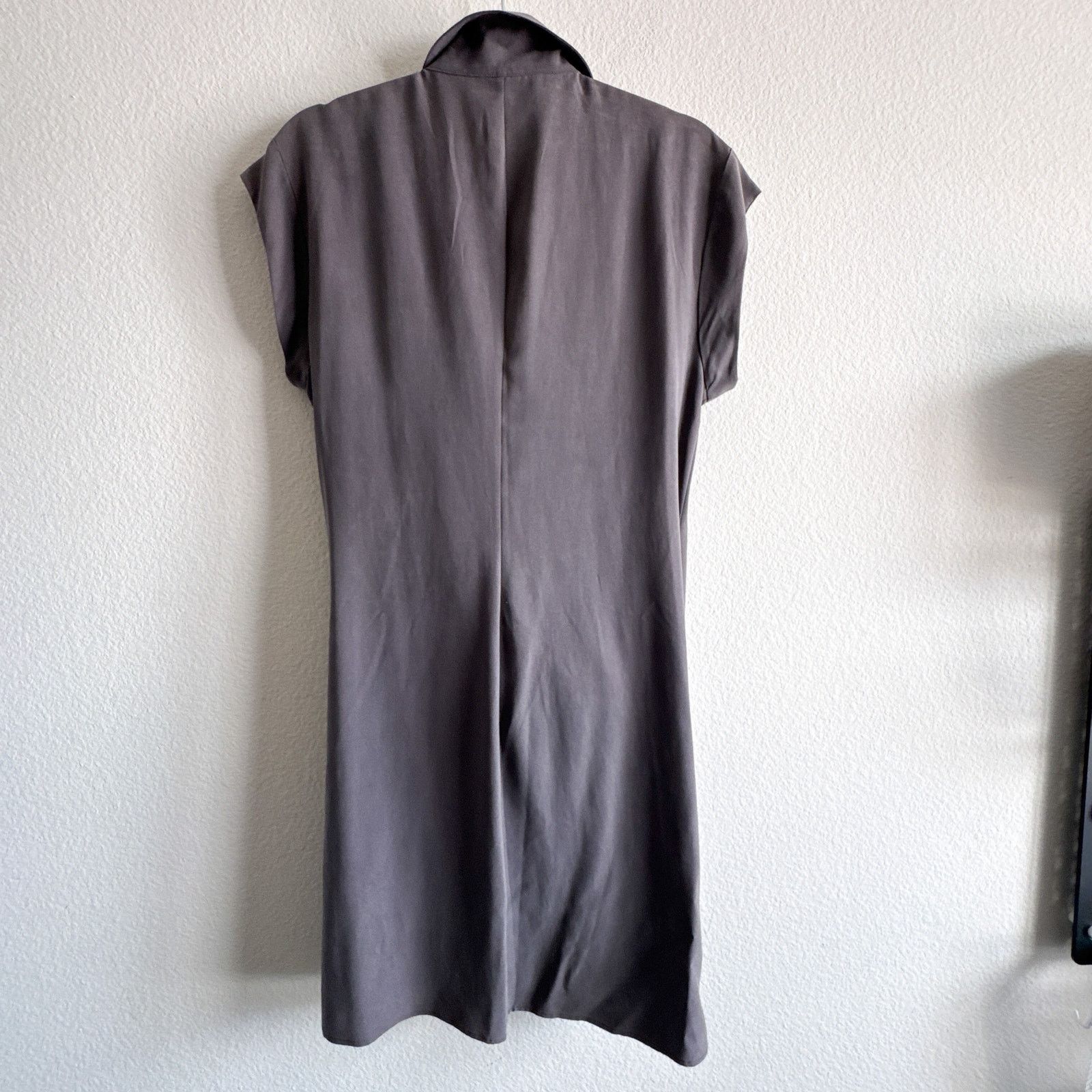 Halston Heritage Halston Heritage 100% Silk Draped Faux Wrap Dress Gray Size M / US 6-8 / IT 42-44 - 8 Thumbnail