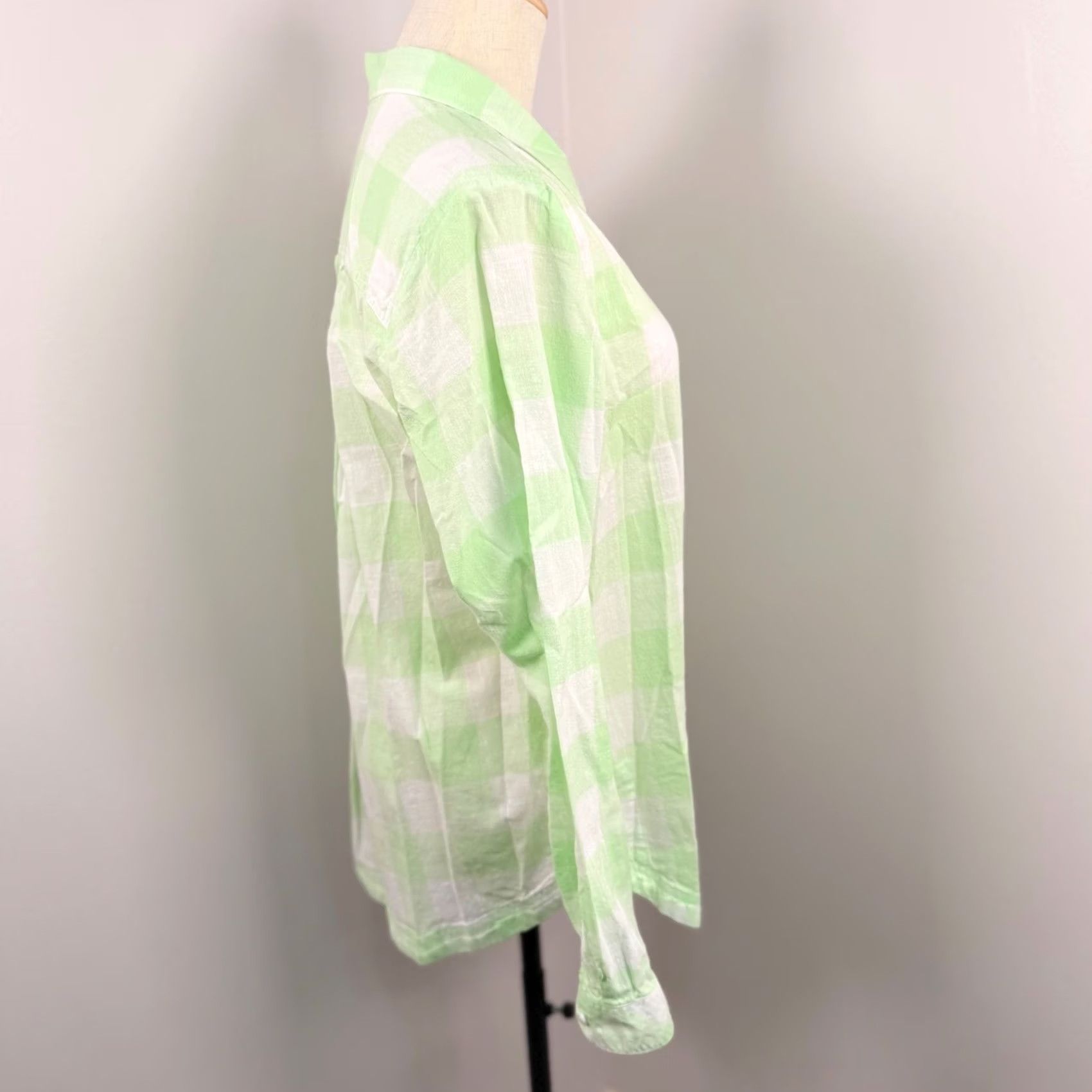 Vintage Columbia Camp Henry Womens S Long Sleeve Gingham Button-Up Shirt Picnic Lightweight Green Check Shirt Women’s Small LS Size S / US 4 / IT 40 - 4 Thumbnail