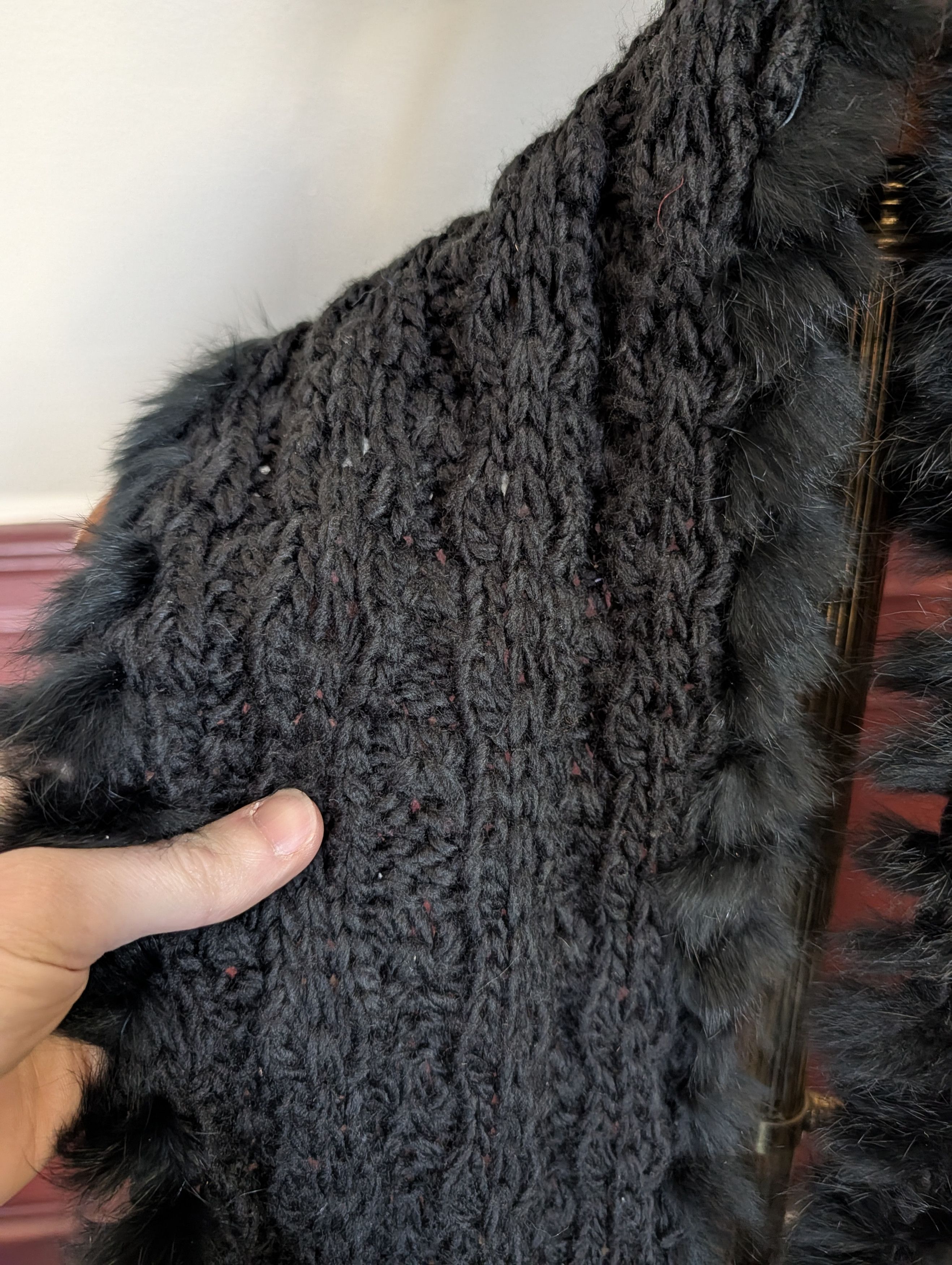 CEJ Cejon vintage black genuine rabbit fur infinity scarf Size ONE SIZE - 2 Thumbnail