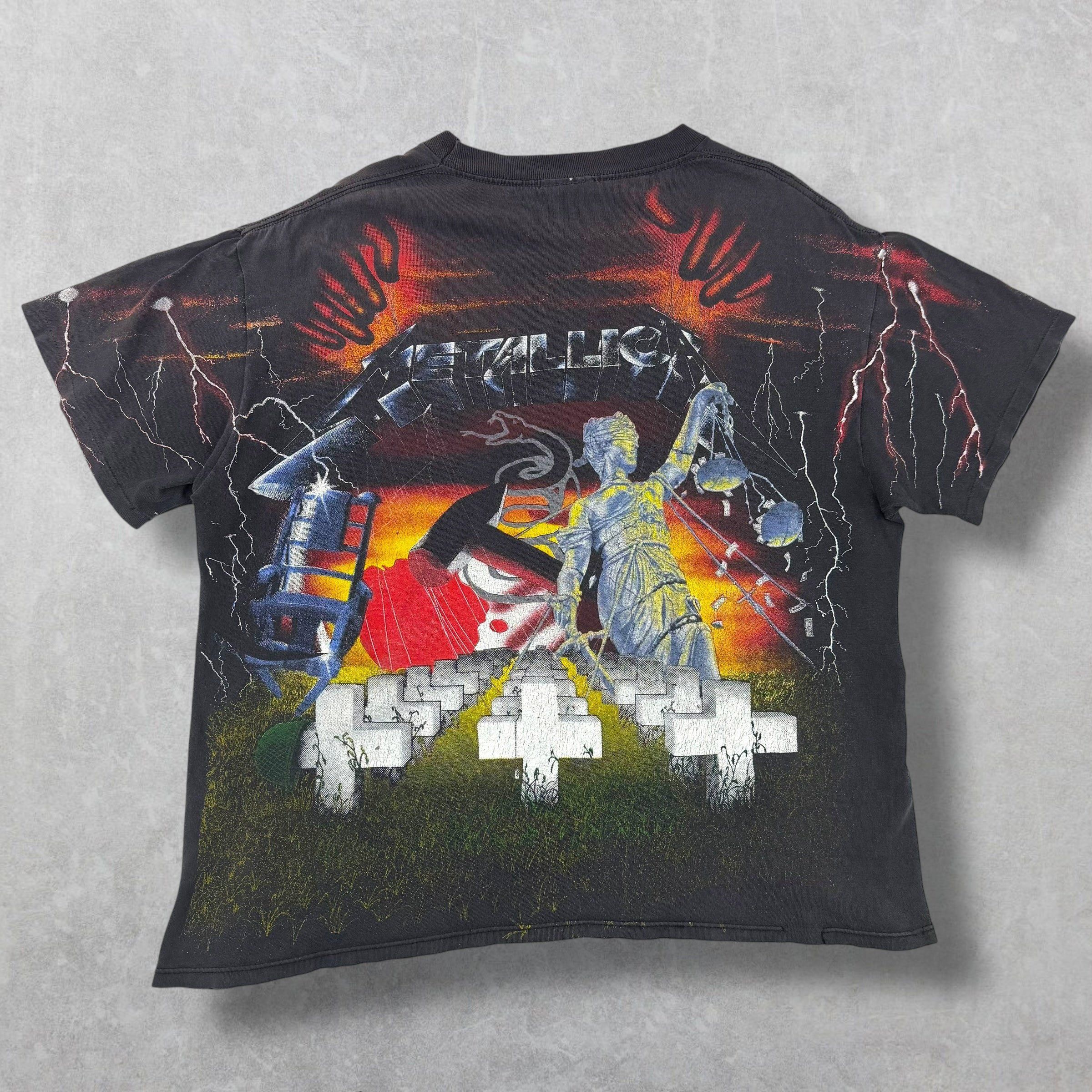 Metallica Vintage 1991 Metallica Album Collage All Over Print Tee XL ( Size US M / EU 48-50 / 2 - 2 Thumbnail