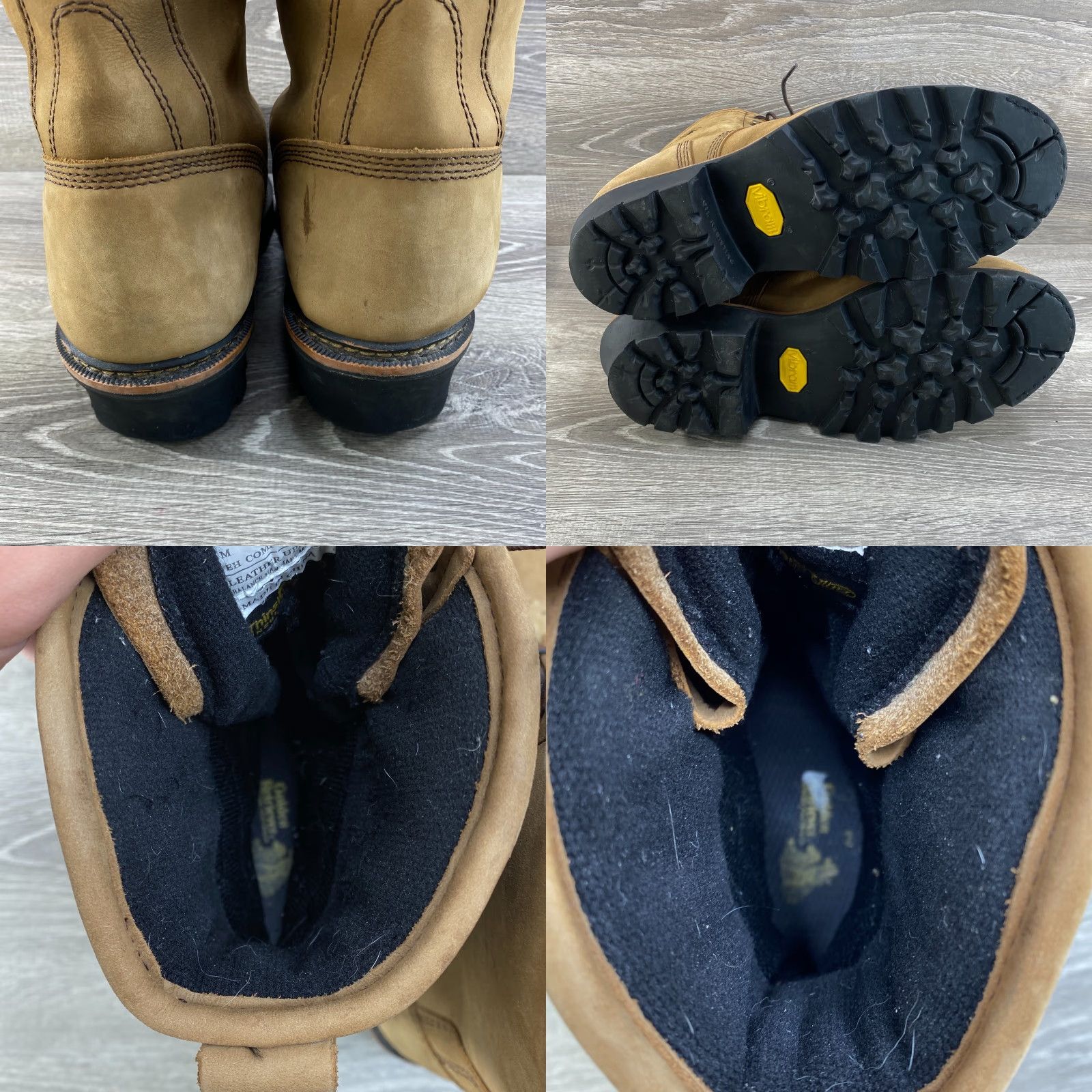 Vintage VINTAGE Golden Retriever Logger Boots Mens 12W Brown Leather Waterproof Composite Toe Shoes Workwear - Thinsulate Ultra Insulation - Vibram Sole Mens Size US 12 / EU 45 - 8 Thumbnail