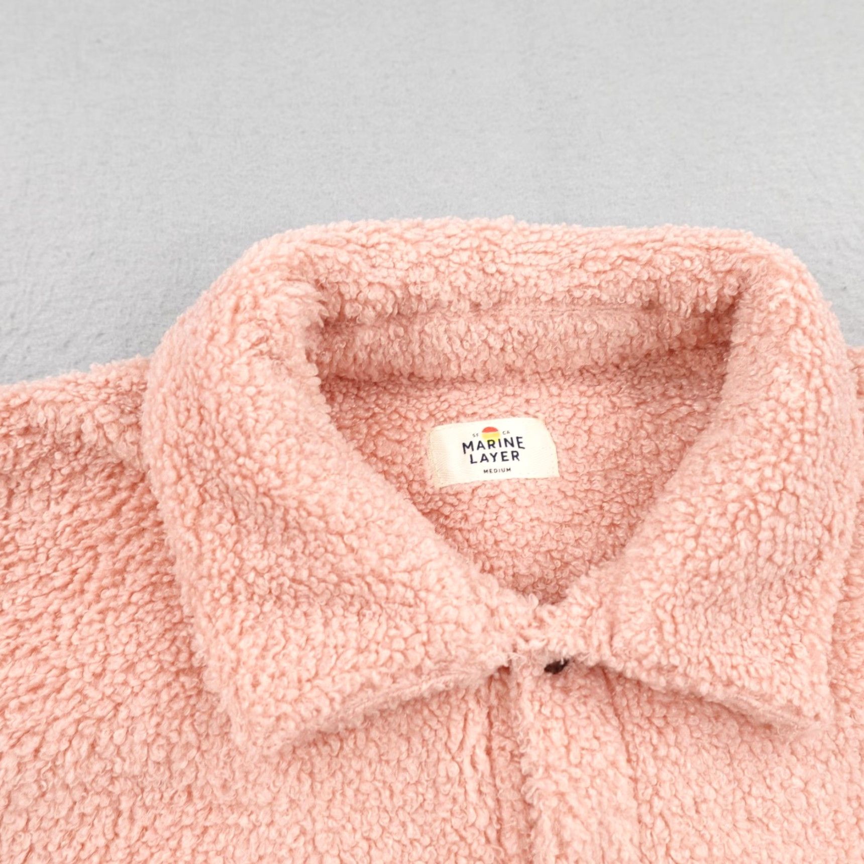 Marine Layer Marine Layer Jacket Womens Medium Pink Eden Overshirt Sherpa Fleece Shacket Soft Size M / US 6-8 / IT 42-44 - 2 Thumbnail