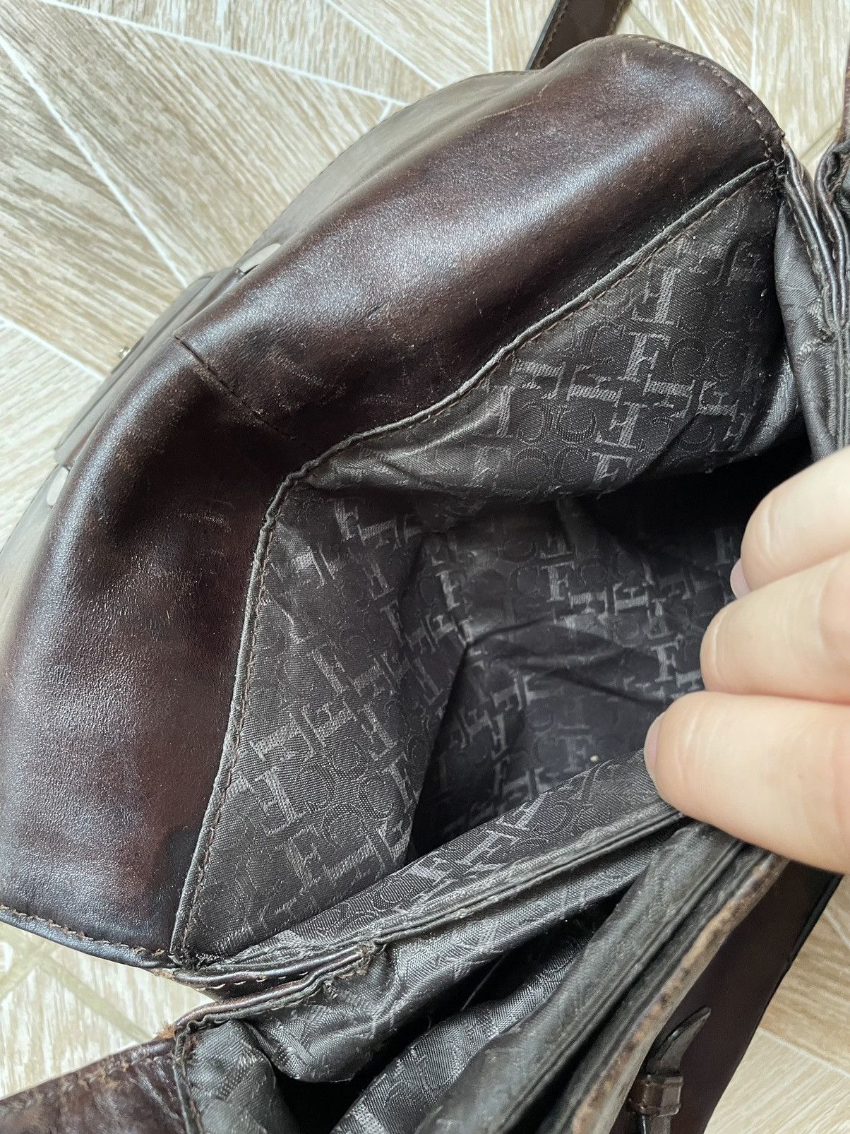 Vintage Retro Vintage Claudio Ferrici Leather Brown Shoulder Bag Size ONE SIZE - 18 Thumbnail