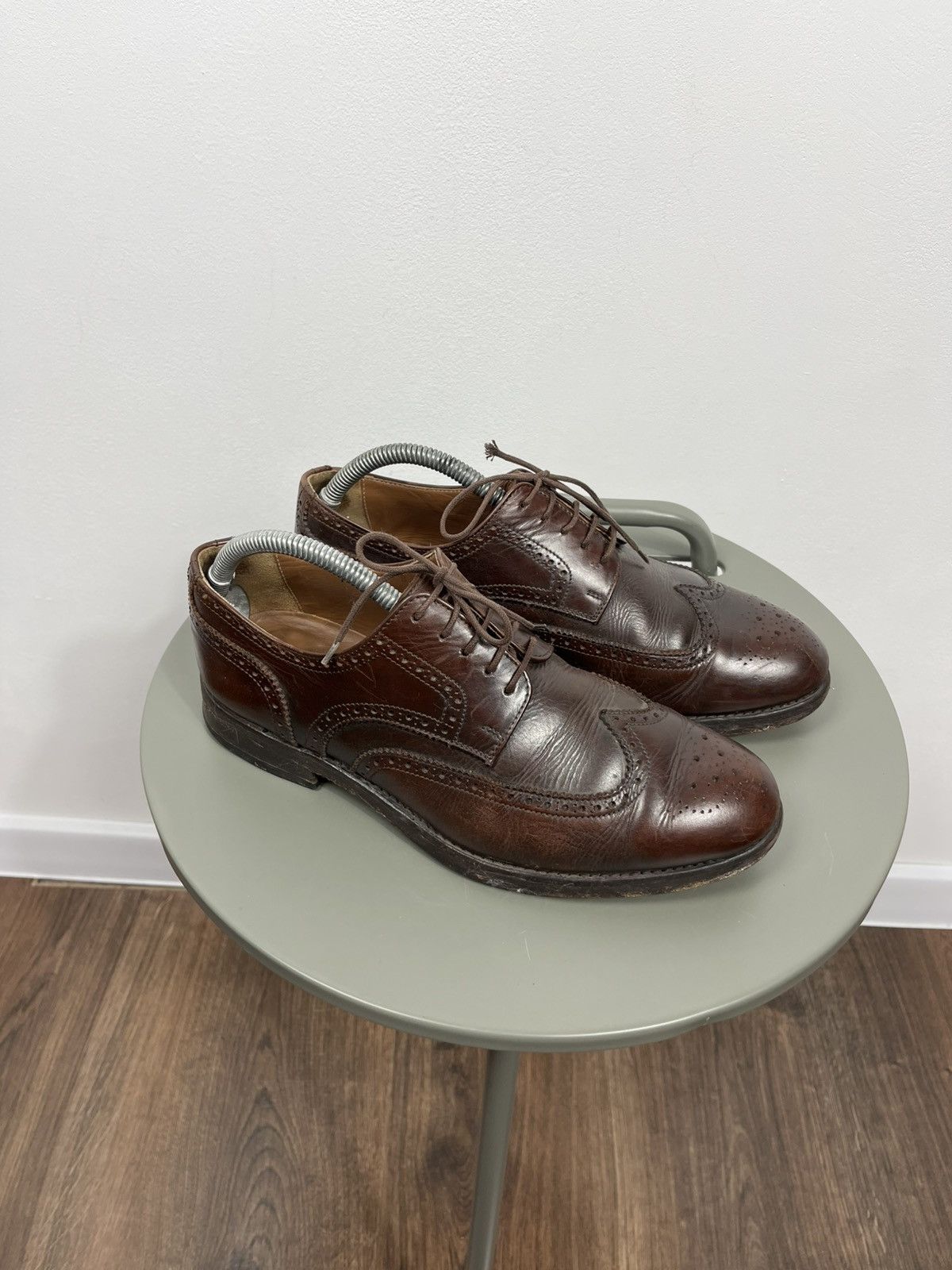 Leather Vintage Brown Leather Brogue Oxford Shoes US 8 Men Size US 8 / EU 41 - 1 Thumbnail