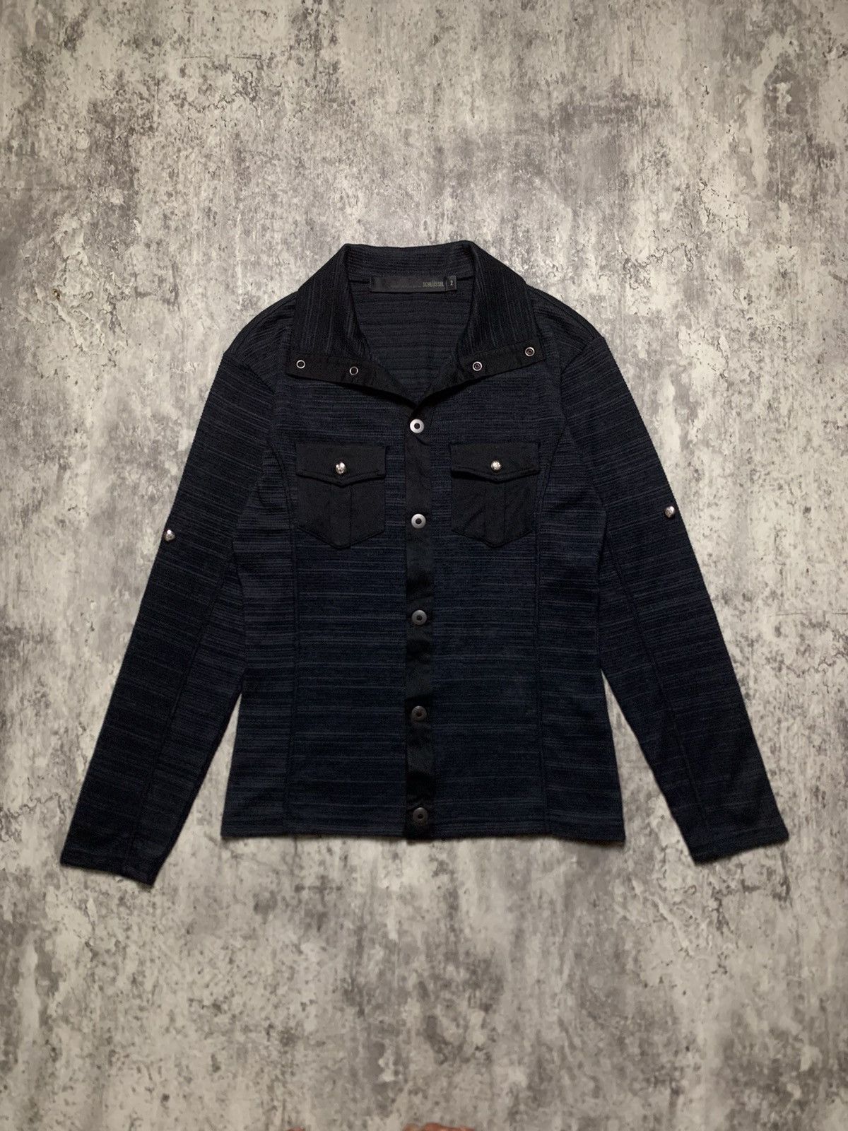 Japanese Brand Schlussel Black Button Up Size US M / EU 48-50 / 2 - 1 Thumbnail