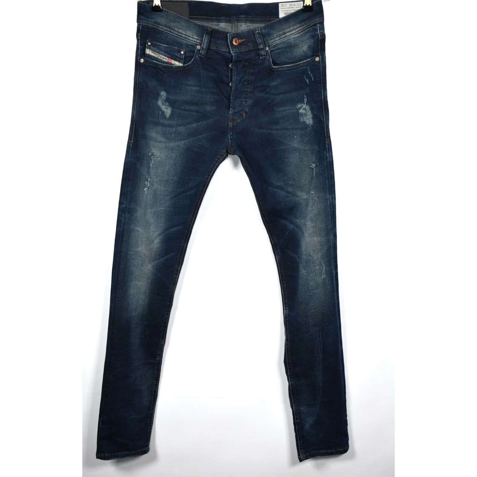 Diesel Diesel Tepphar Slim Carrot Jeans W30/L32 Blue Distressed Stretch 92% Cotton 2% Elastane Denim Men Jeans Regular 30xs Size US 30 / EU 46 - 2 Thumbnail