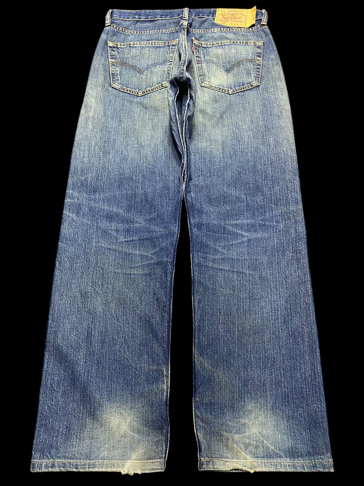 Levi's Vintage Clothing Vintage Y2K Levis 501 Blue Wash Distressed Loose Jeans Size US 30 / EU 46 - 2 Thumbnail