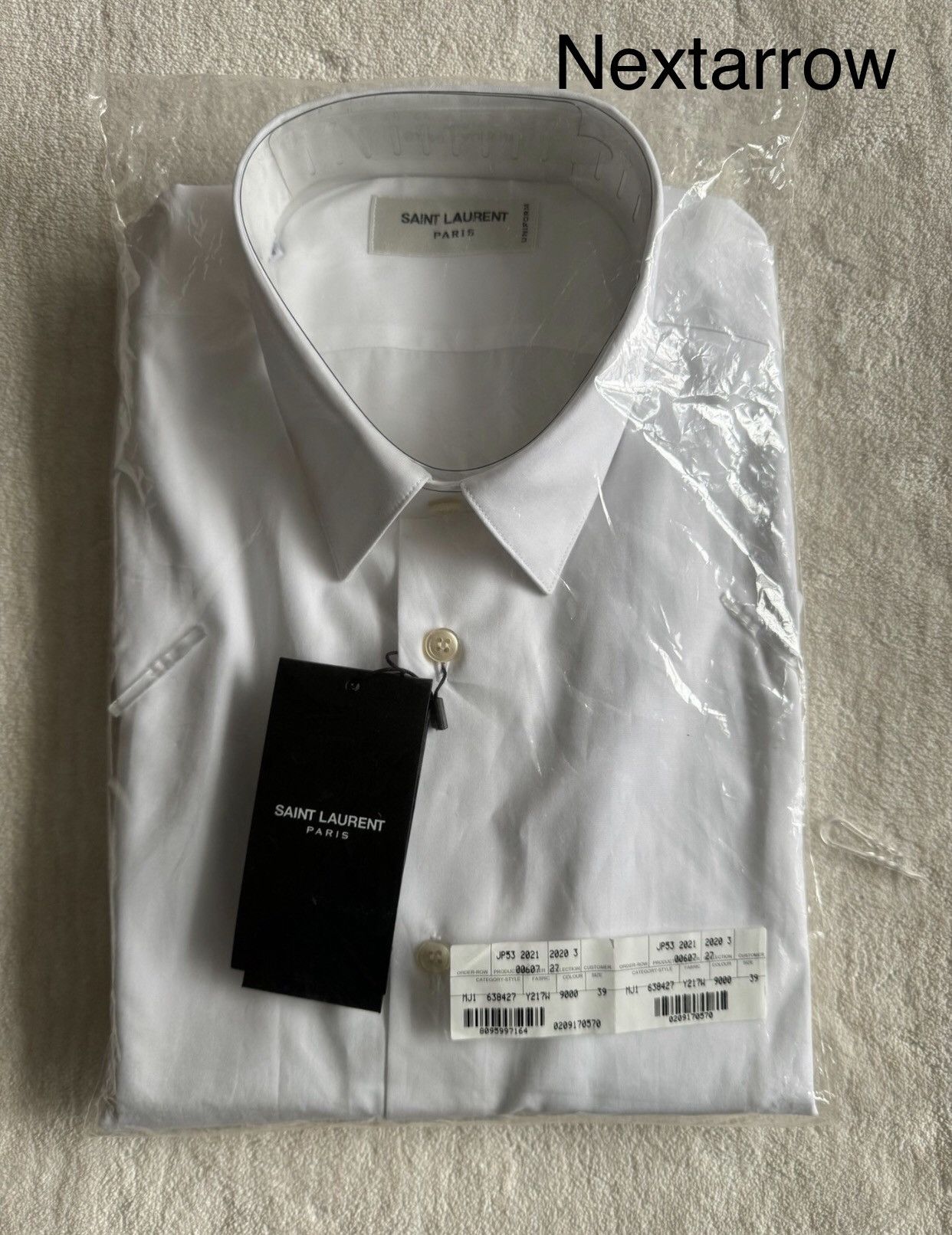 Saint Laurent Paris × Yves Saint Laurent Saint Laurent YSL Cotton Poplin Shirt White Shirt2412- Size US M / EU 48-50 / 2 - 2 Thumbnail