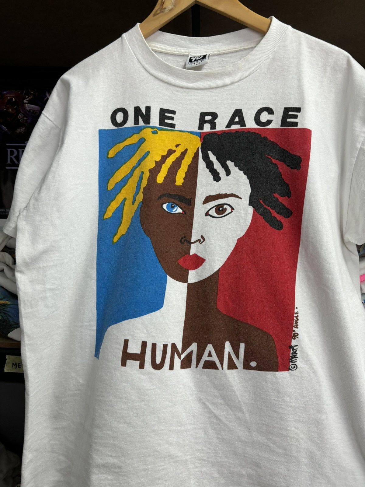 Vintage VERY RARE! Vintage 90’s One Race Human Promo AntiRacism Size US L / EU 52-54 / 3 - 4 Thumbnail